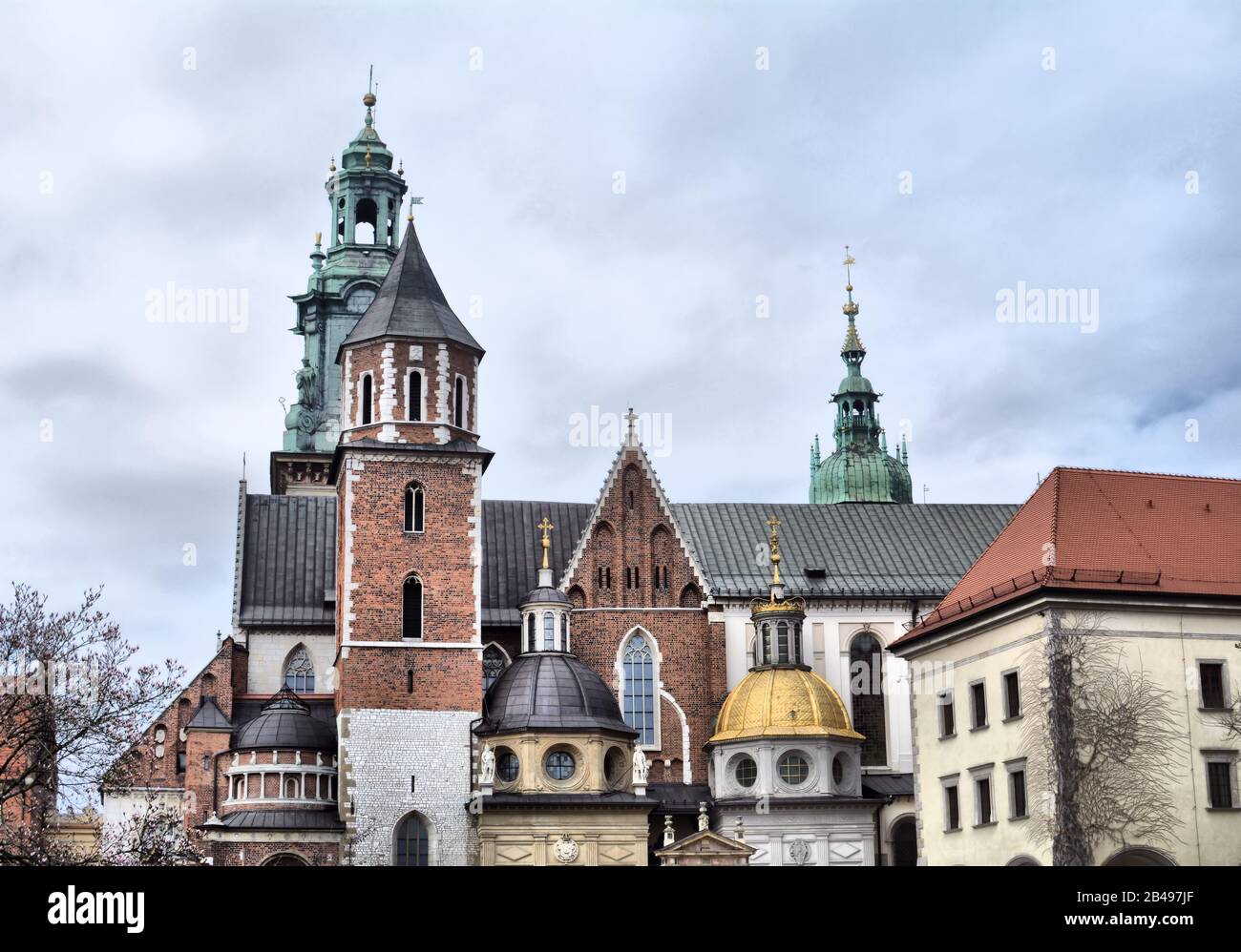 El castillo de Wawel, en Cracovia, Polonia Foto de stock