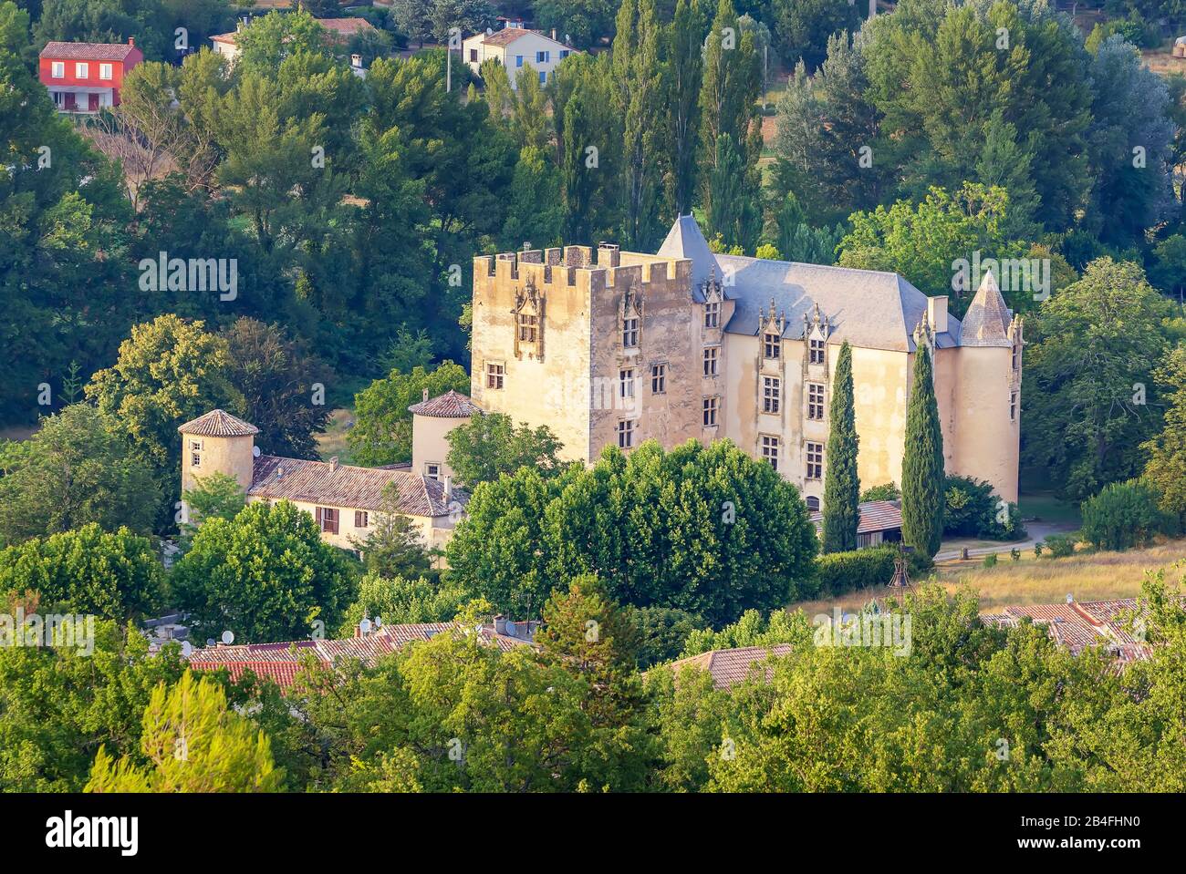 Castillo, Allemagne En Provence, Alpes De Haute Provence, Francia, Europa, Foto de stock
