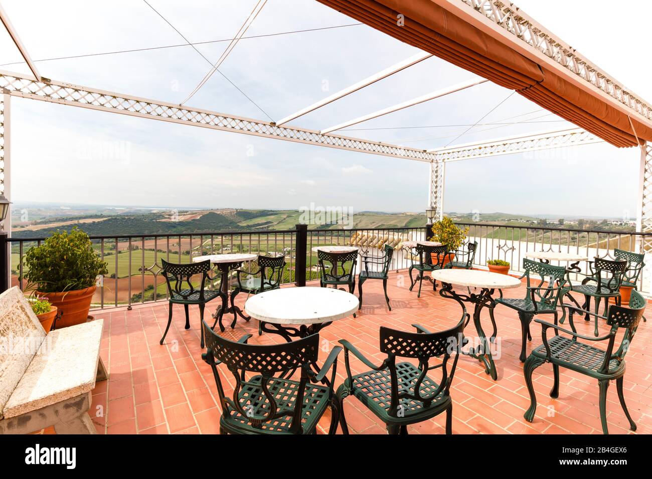 Hotel el Convento, Vista al valle, Río, Guadalete, panorámica, Terraza