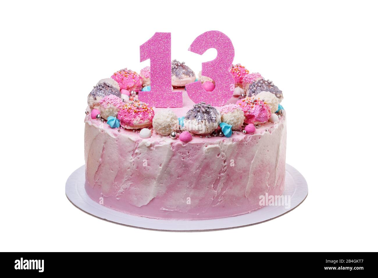 Un pastel de cumpleaños para una niña de trece años Fotografía de stock -  Alamy