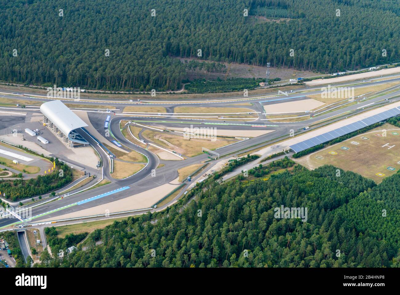 Vista aérea de la pista de carreras de Hockenheimring Foto de stock