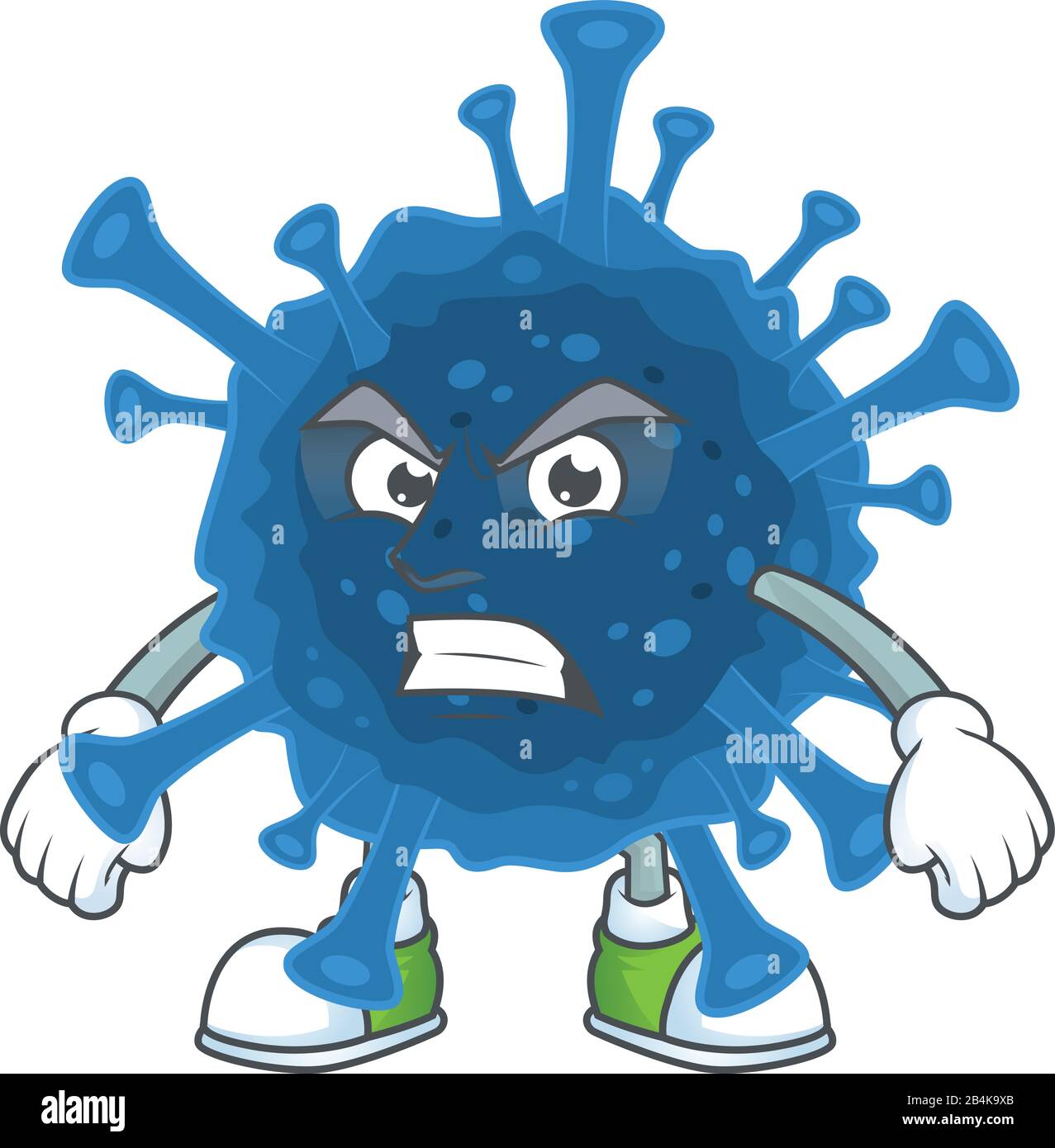 Personaje De Dibujos Animados De La Descomodidad Del Coronavirus