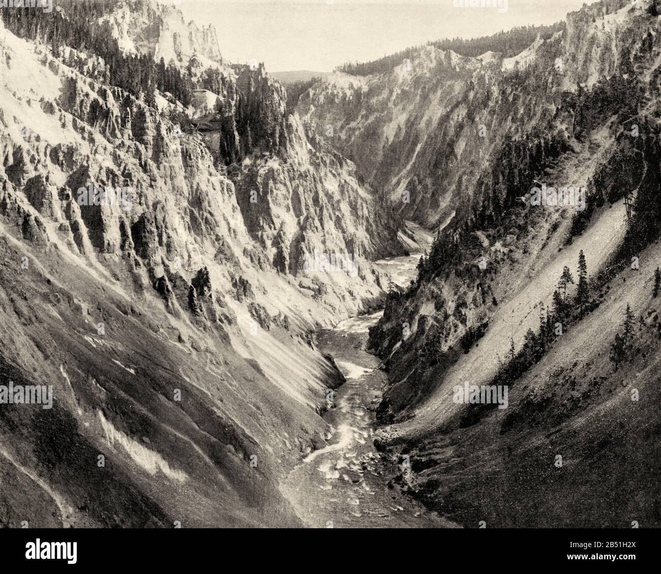 El Gran Cañón Yellowstone Park Estados Unidos. Antigua fotografía de finales del siglo 19 de Portafolio De Fotografías por John L Stoddard 1899 Foto de stock