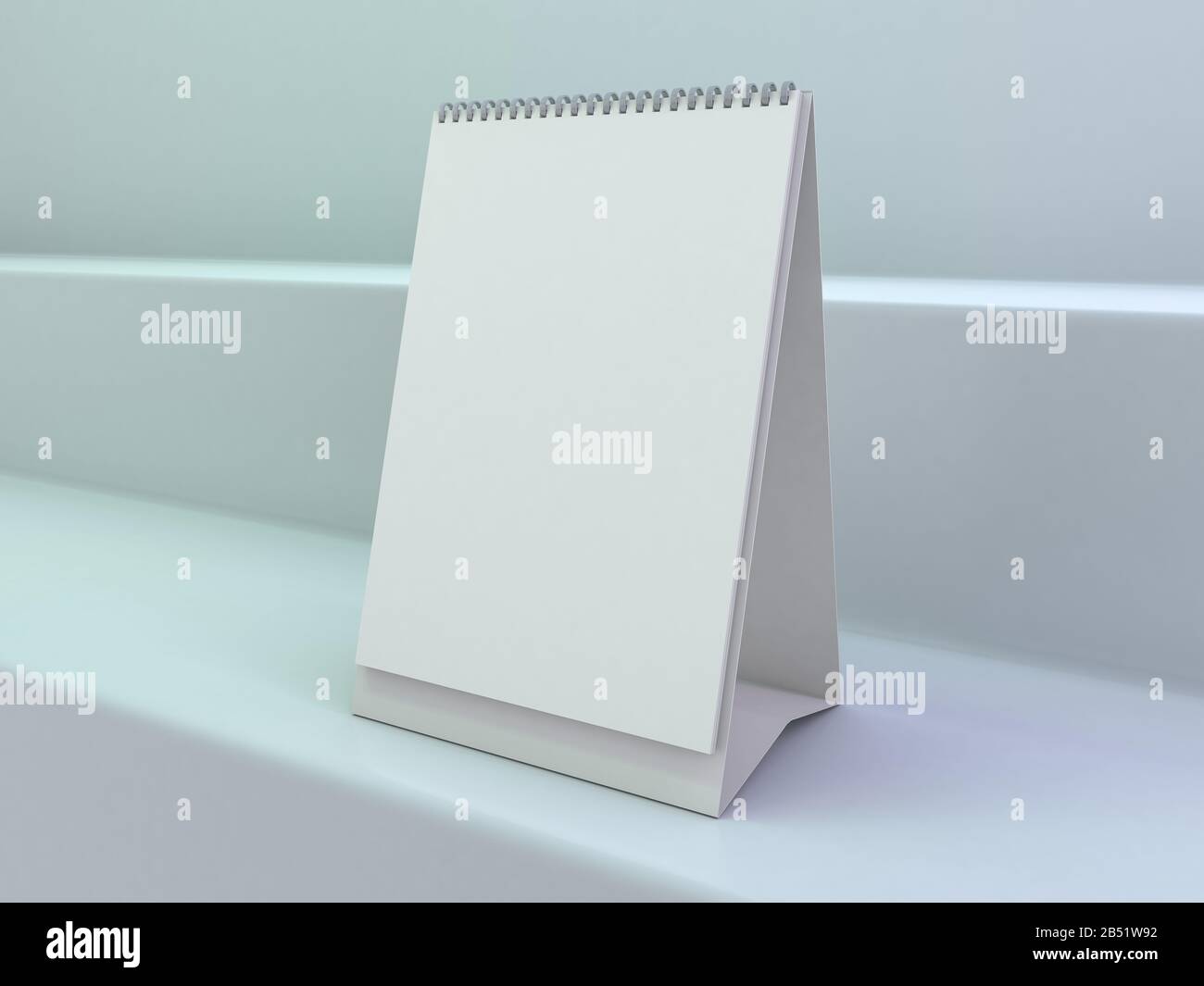 Calendario de mesa vacía. Boceto del diseño concepto de lujo. 3D rendering Foto de stock