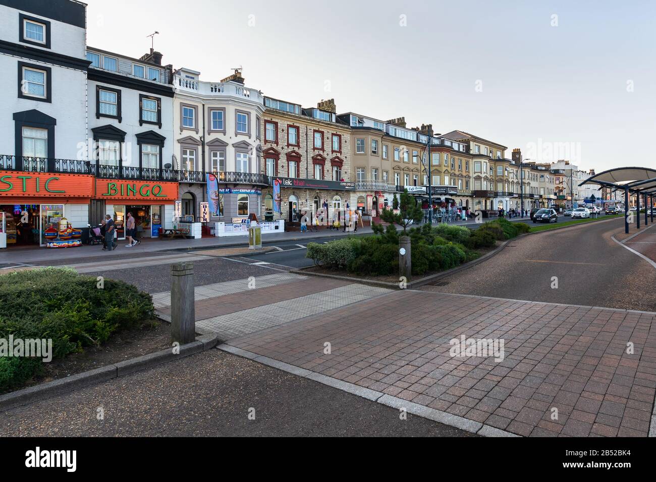 El Marine Parade con un paseo marítimo prefecto y casinos Foto de stock