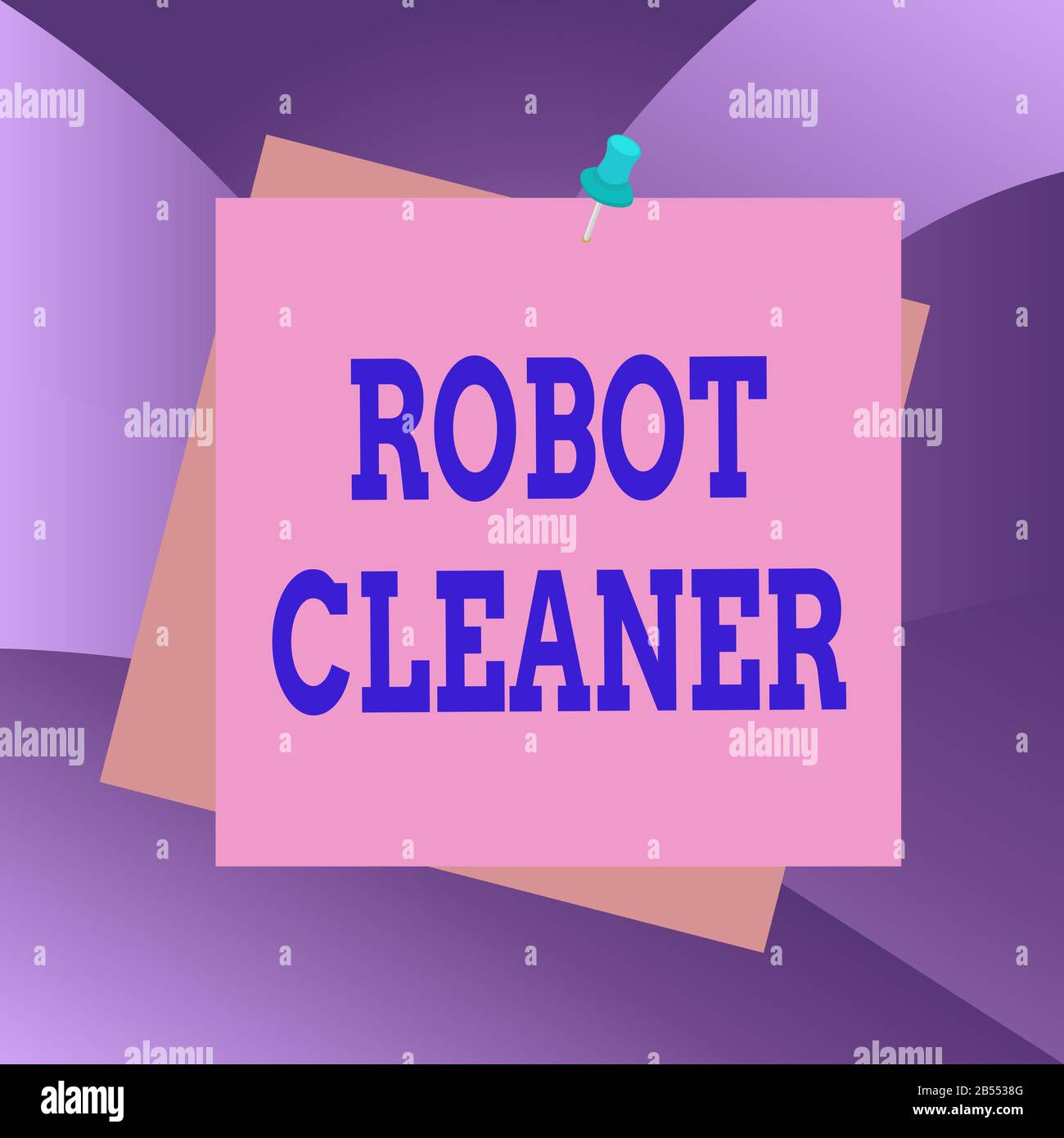 Limpiador De Robots De Texto A Mano. Foto conceptual Programación inteligente y sistema de limpieza por vacío limitado Reminder color fondo tack Foto de stock