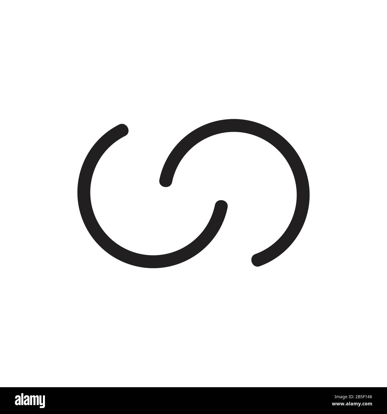 vector de logotipo lineal de cadena simple de la letra c Imagen Vector