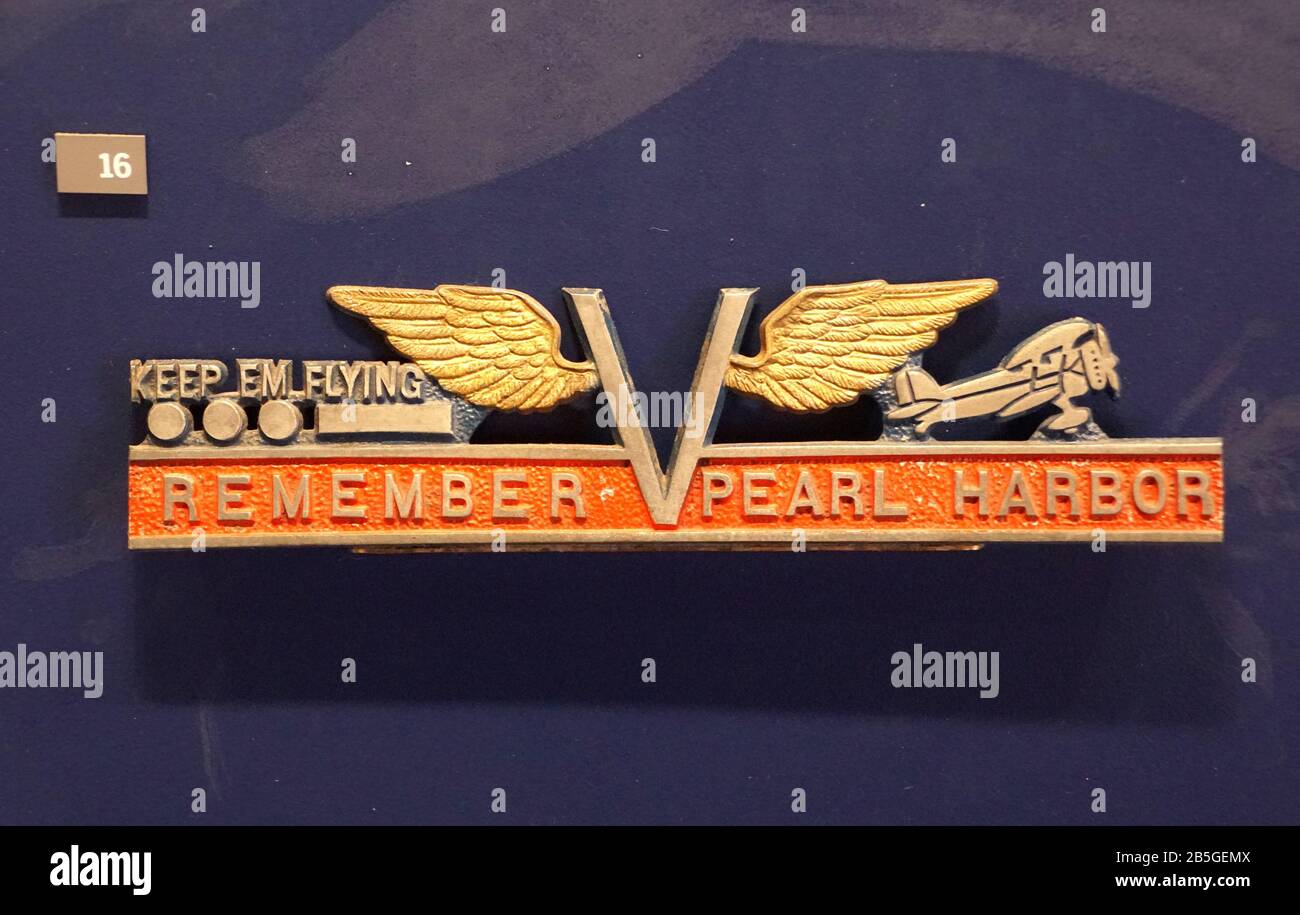 Nueva Orleans, Louisiana, EE.UU. - 5 de febrero de 2020 - la placa de escritorio 'Remember Pearl Harbor' Foto de stock