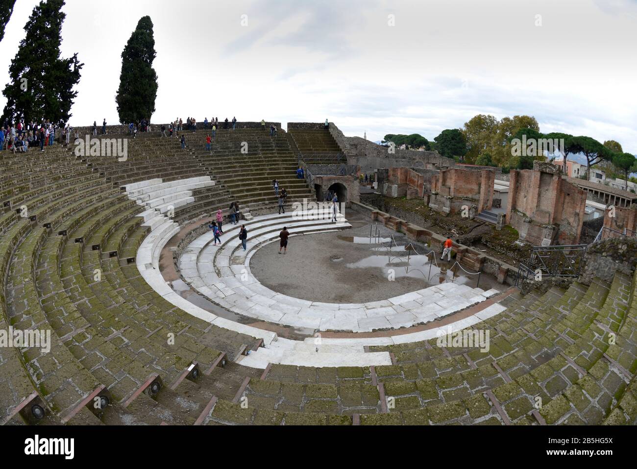 Grosses Theatre, Pompeji, Kampanien, Italien Foto de stock