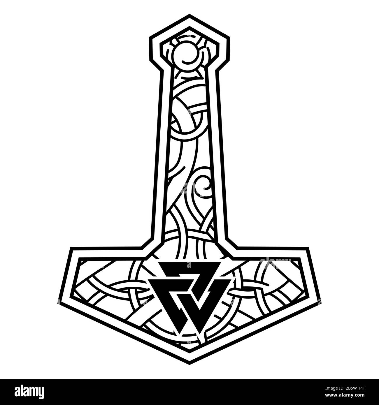 de thor martillo Thor mjolnir vikingo escandinavo mitología superhéroe  nórdico arma icono negro color vector ilustración imagen plano estilo  21773386 Vector en Vecteezy