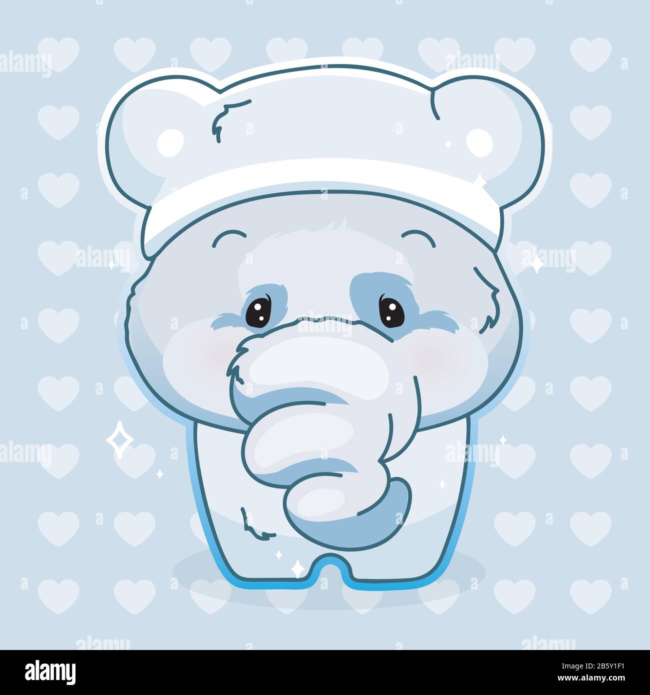 Lindo elefante kawaii personaje vector de dibujos animados. Adorable y  divertido animal en pijama aislado etiqueta, parche. ANIME bebé niño  elefante vestir noche Imagen Vector de stock - Alamy