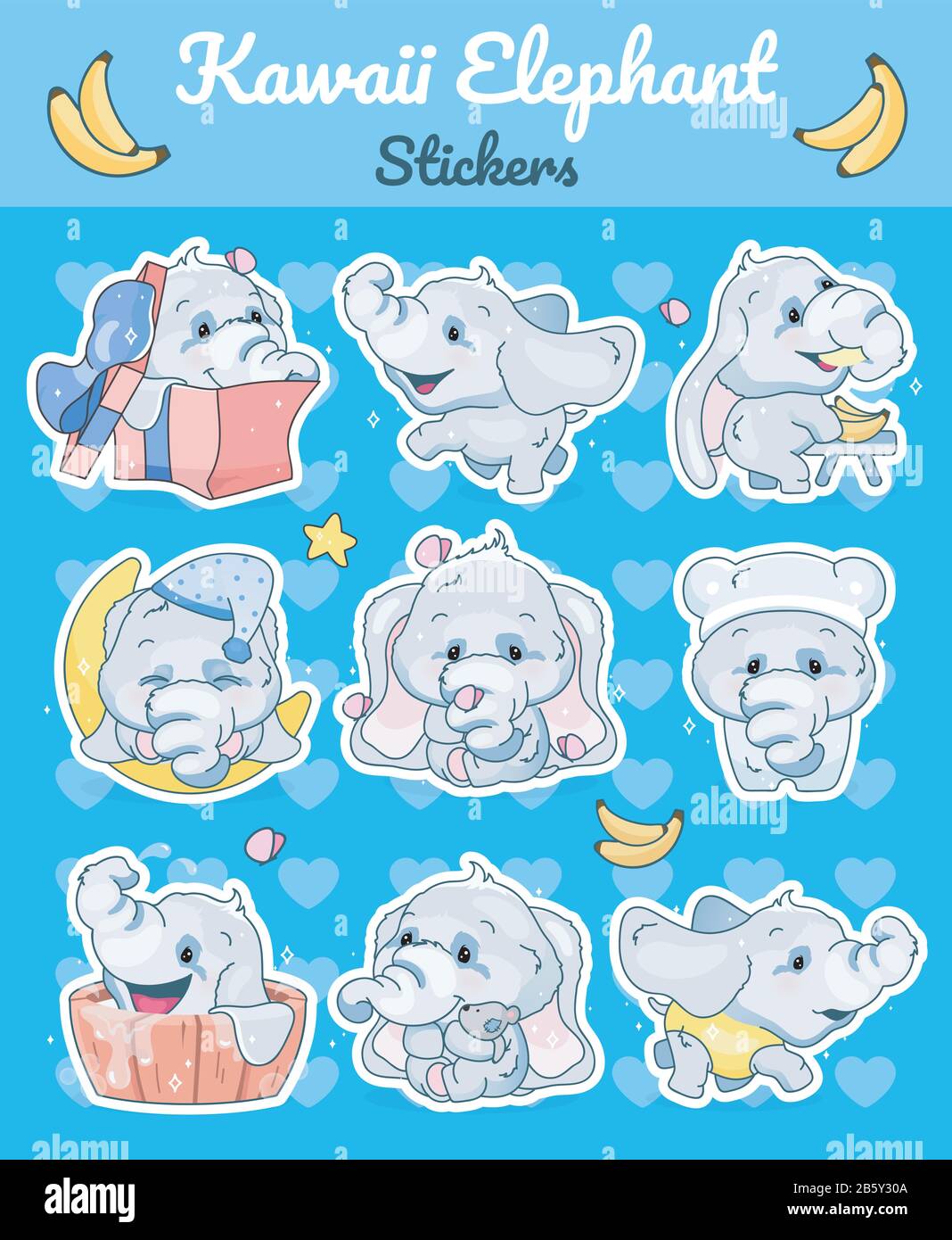 Elefantes cute kawaii dibujos animados vectores conjunto de personajes. Adorable y divertido animal diferentes poses y emociones aislado etiqueta, parche. ANIME bebé niño Imagen Vector de stock - Alamy Elefantes cute kawaii dibujos animados vectores conjunto de personajes. Adorable y divertido animal diferentes poses y emociones aislado etiqueta, parche. ANIME bebé niño Imagen Vector de stock - Alamy