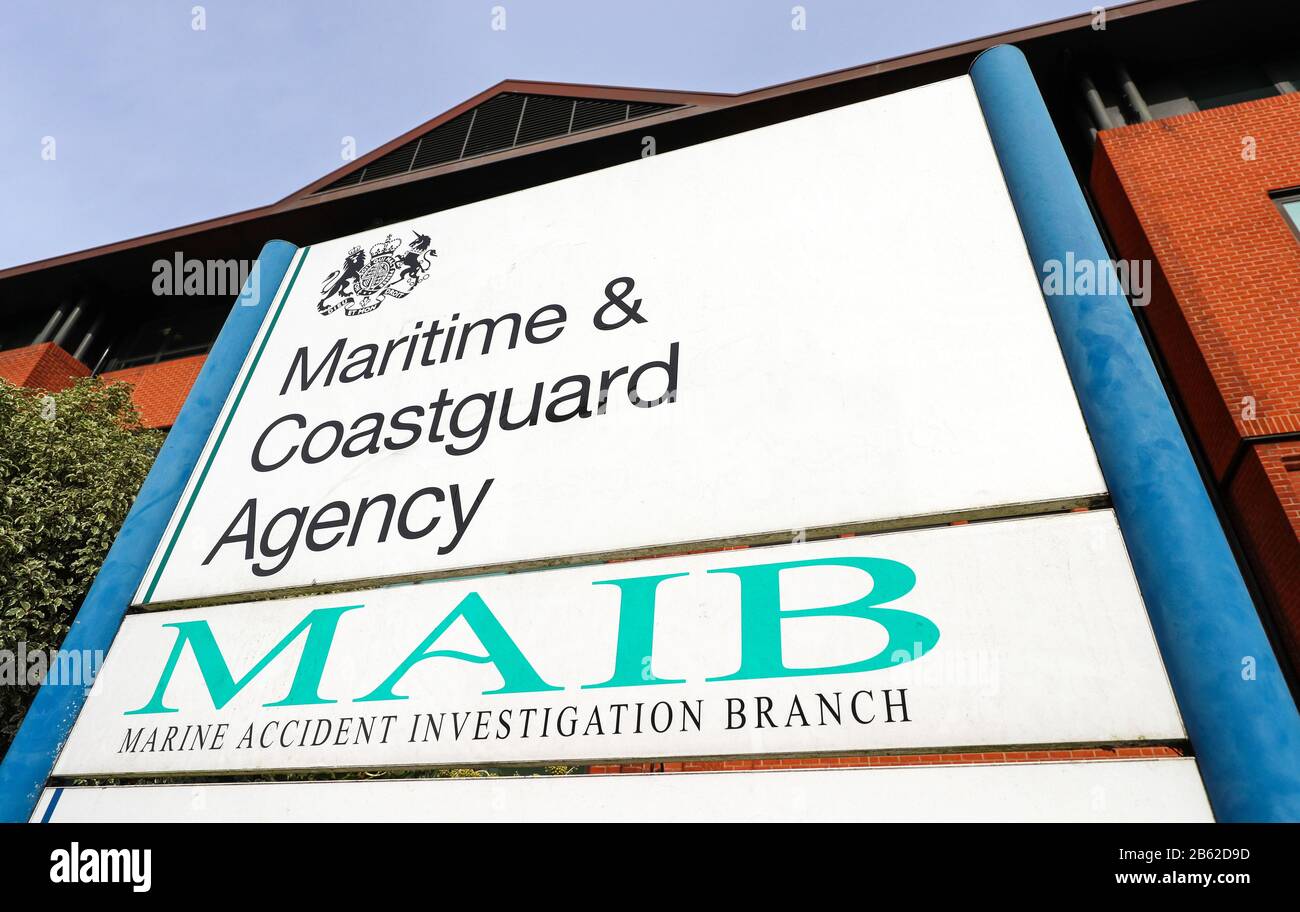 Agencia Marítima y de guardacostas Oficinas de La Subdivisión De Investigación De Accidentes Marinos en Southampton, Hampshire, Reino Unido Foto de stock