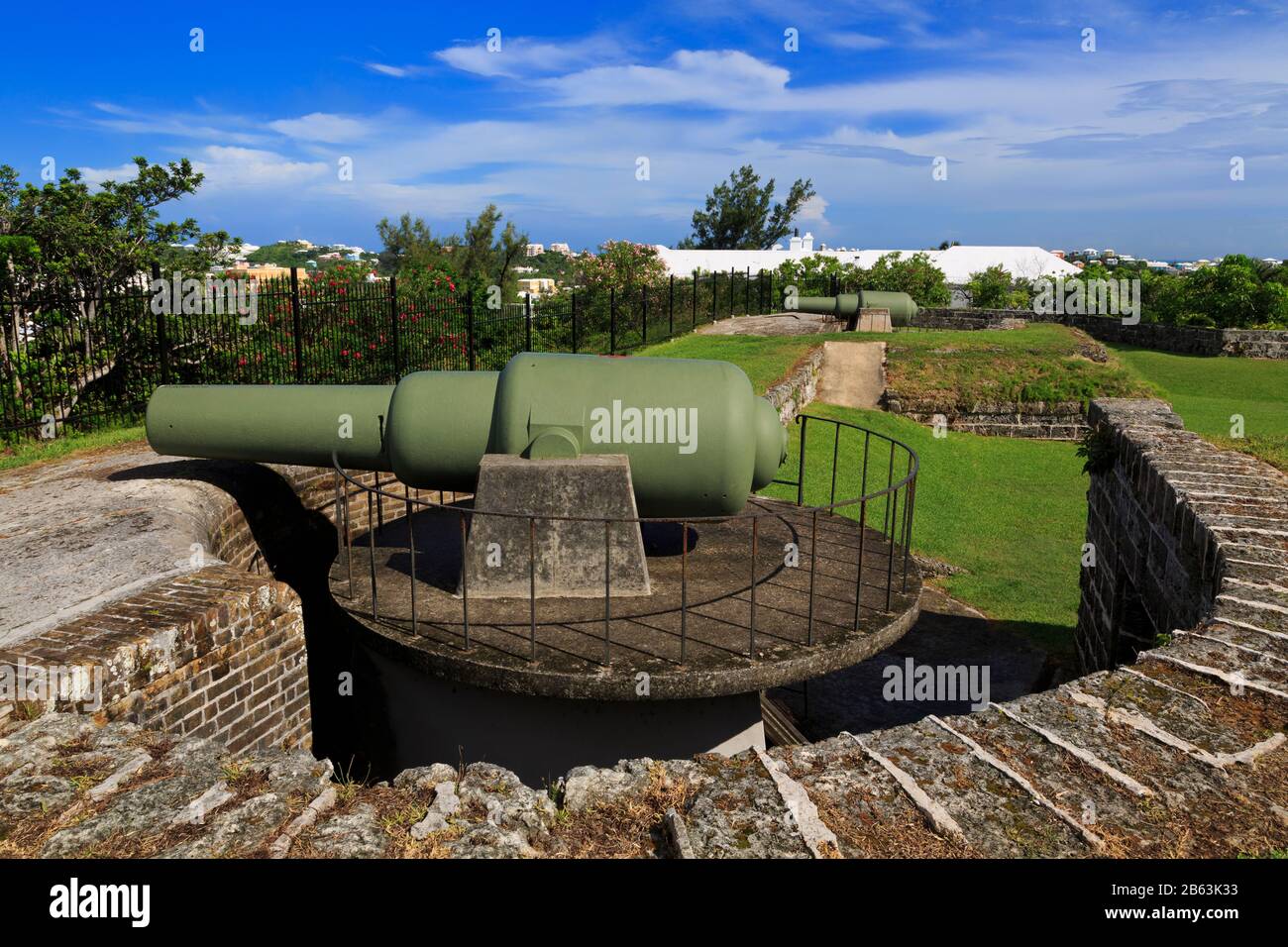 Fort Hamilton, de la ciudad de Hamilton, Pembroke, Bermuda Parroquial Foto de stock