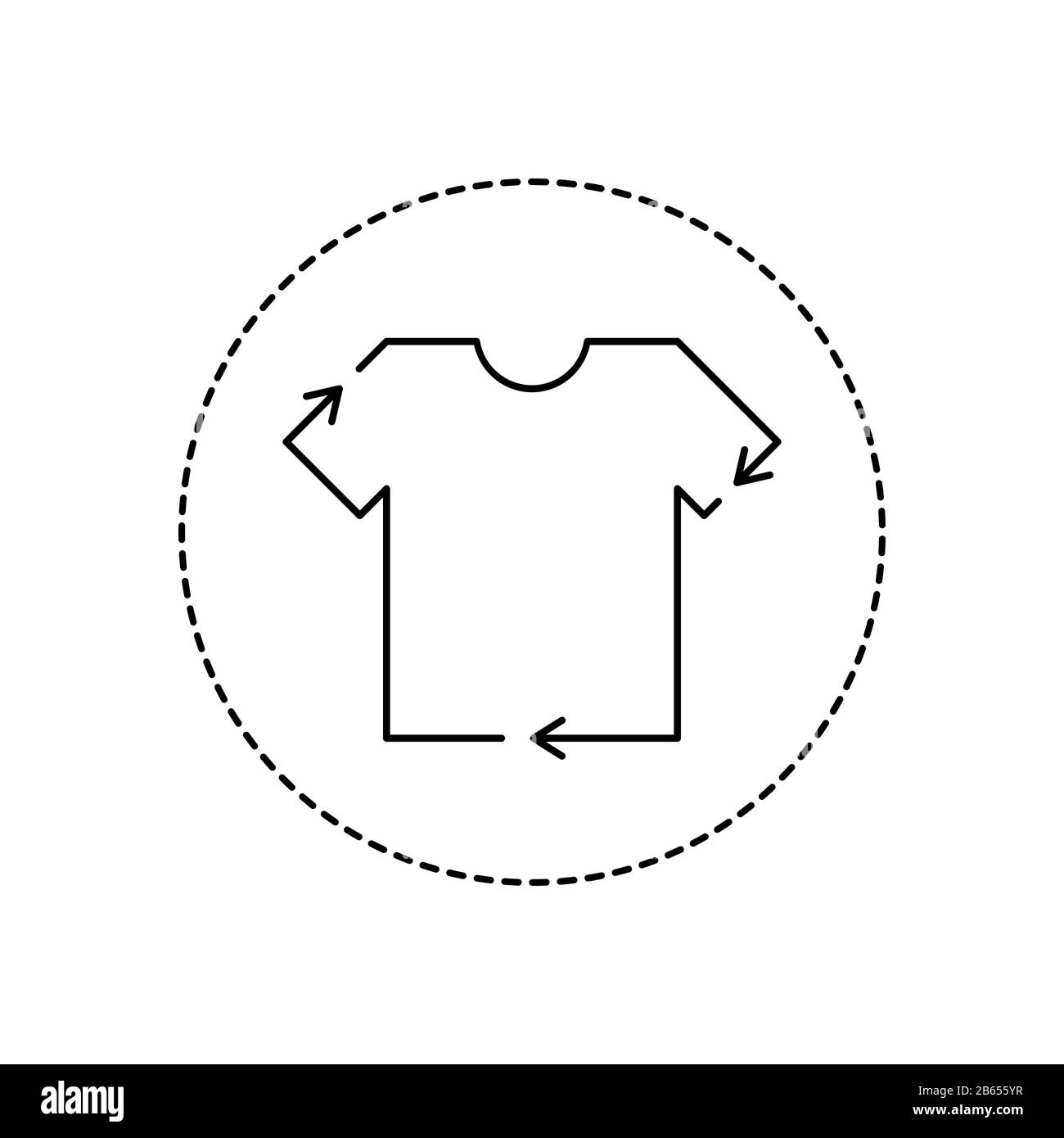 Icono de línea de reciclaje de ropa. Recicle la ropa en un círculo. Símbolo  redondo, logotipo o distintivo para la industria textil sostenible.  Consumismo ético Imagen Vector de stock - Alamy