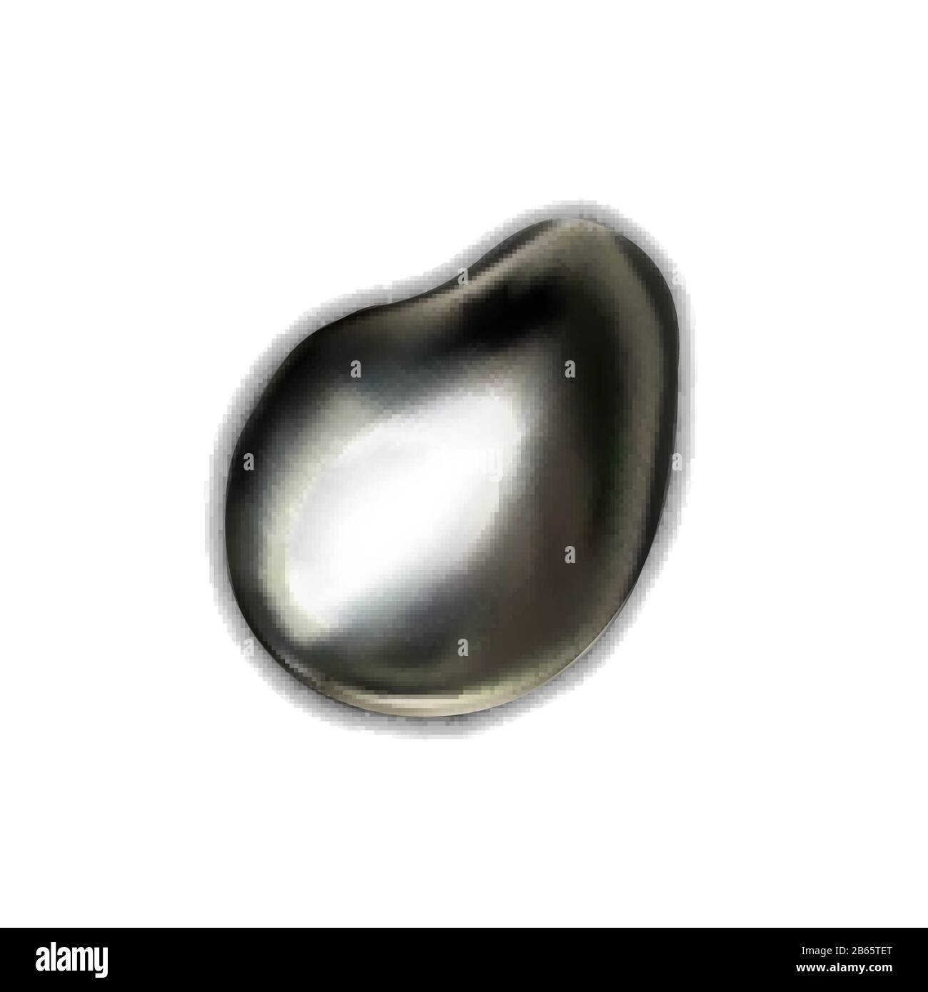Mercurio líquido brillante, gota de metal en blanco Imagen Vector de stock  - Alamy