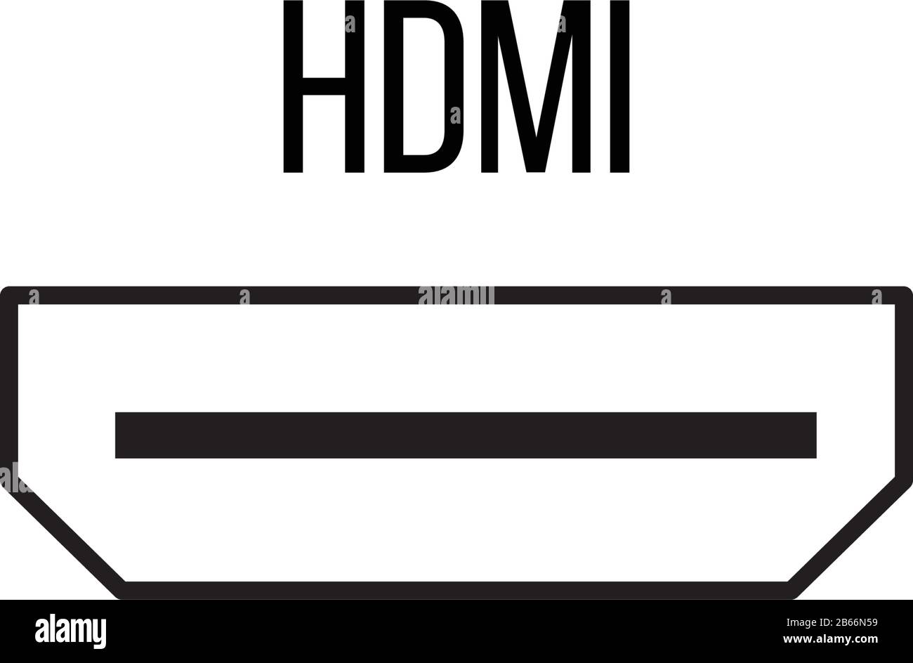 Icono HDMI de la colección de dispositivos electrónicos. Señal de vector de  línea, símbolo para web y móvil. Ejemplo de vector de acciones aislado  sobre fondo blanco Imagen Vector de stock -