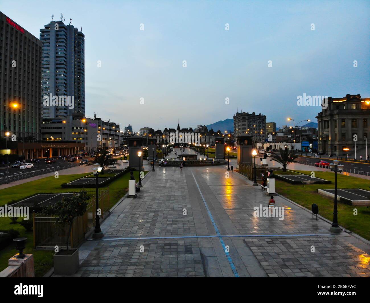 Corte peruano en Lima Perú foto tomada del cielo con un drone Foto de stock