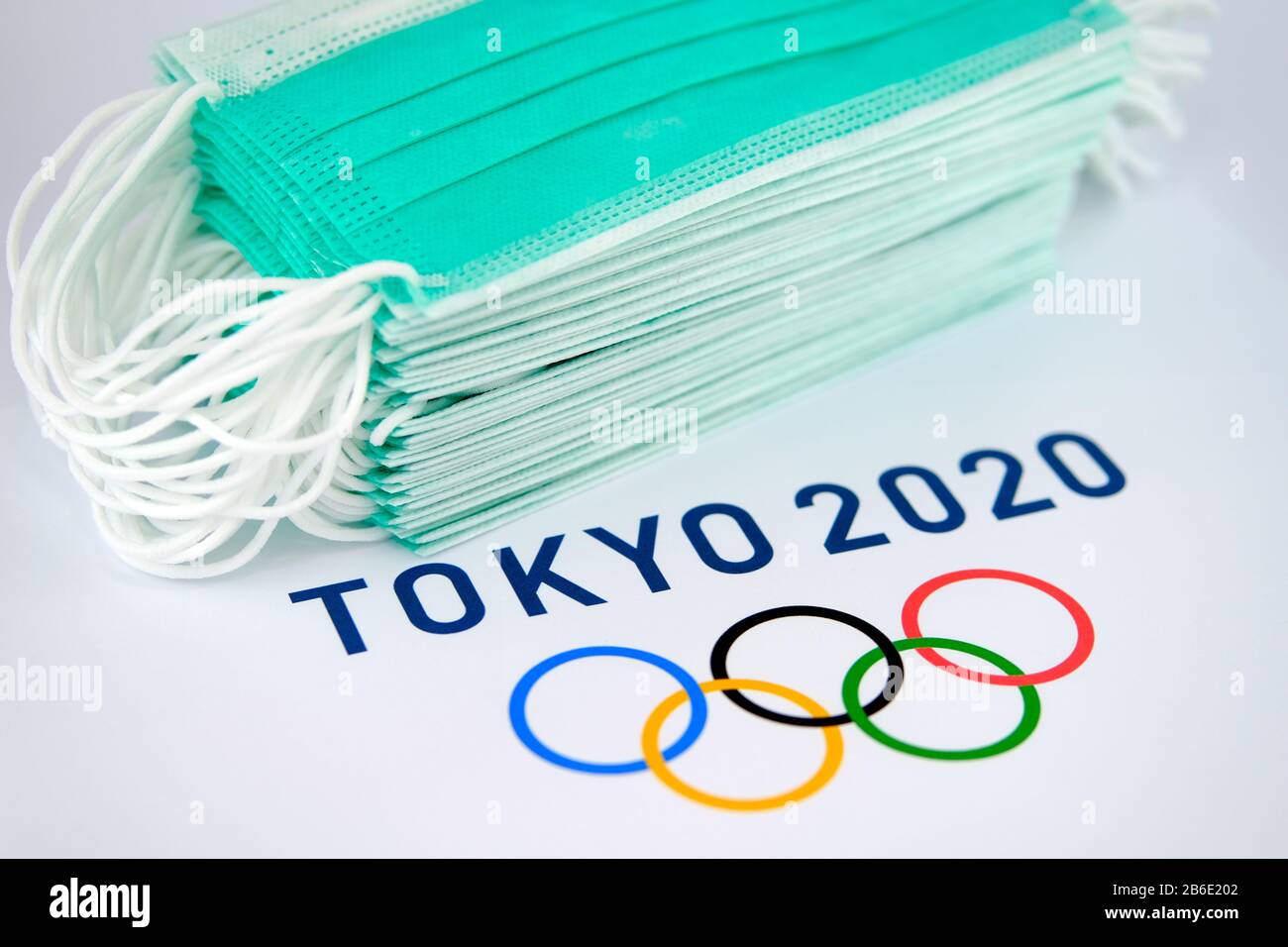 Tokio 2020 los Juegos, que se inaugurarán el 24 de julio, podrían cancelarse, retrasarse o celebrarse sin espectadores debido a la cuarentena del virus de la corona (nCovid-19). Foto de stock
