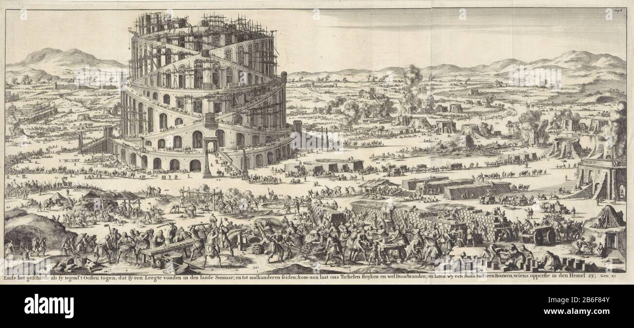 Construcción de la Torre de Babel la Torre de Babel construida . bricklaying En el primer plano hombres paredes y hornos de fuego alto. Entre la representación una referencia a la Biblia Construcción de la Torre de Babel la Torre de Babel construida . bricklaying En el primer plano hombres paredes y hornos de fuego alto. Entre la representación una referencia a la Biblia