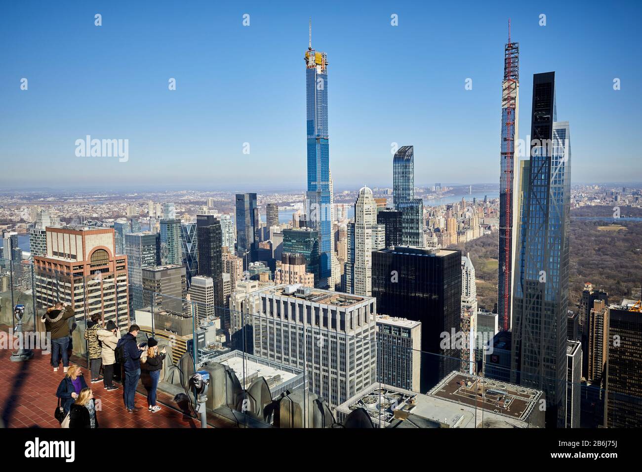 Nueva York Manhattan Rockefeller Center plataforma de observación para turistas Foto de stock