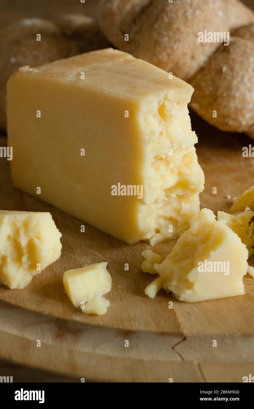 Queso Lancashire es un queso inglés tradicional del norte de Inglaterra Foto de stock