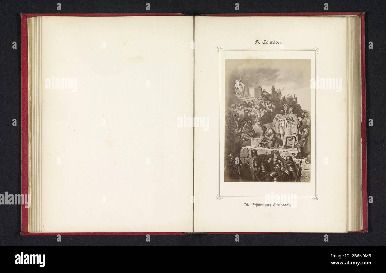 Reproducción de fotos de una pintura, representando el sitio de CarthagoDie Erstürmung Cartago (objeto Título) Tipo de propiedad: Página de reproducción de fotos número de artículo: RP-F 2001-7-864-7 Fabricante : Fotógrafo: Anónimo a la pintura por Georg Conräder (propiedad listada) Fecha: CA. 1875 - ca. 1880 material: Papel Técnica: Albumen dimensiones impresas: Foto: H 135 mm × W 94 mmToelichtingFoto después de la página 48. Asunto: Destrucción o ciudad Conquistada Foto de stock