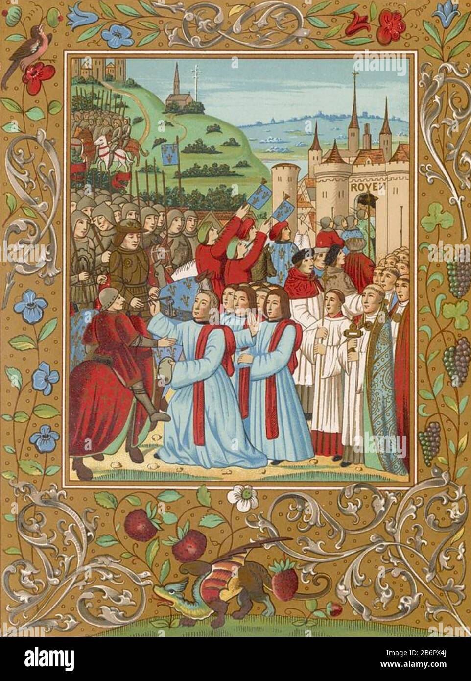 Carlos VII DE FRANCIA (1403-1461) entra en Ruán en 1449 Foto de stock