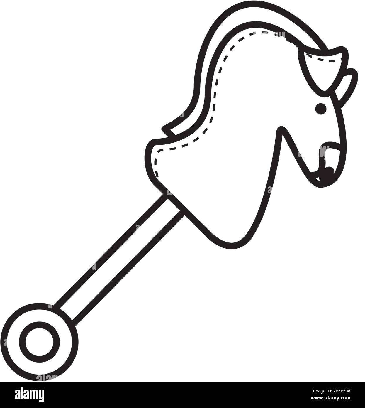 lindo caballo de madera juguete niño estilo plano icono Imagen Vector de  stock - Alamy