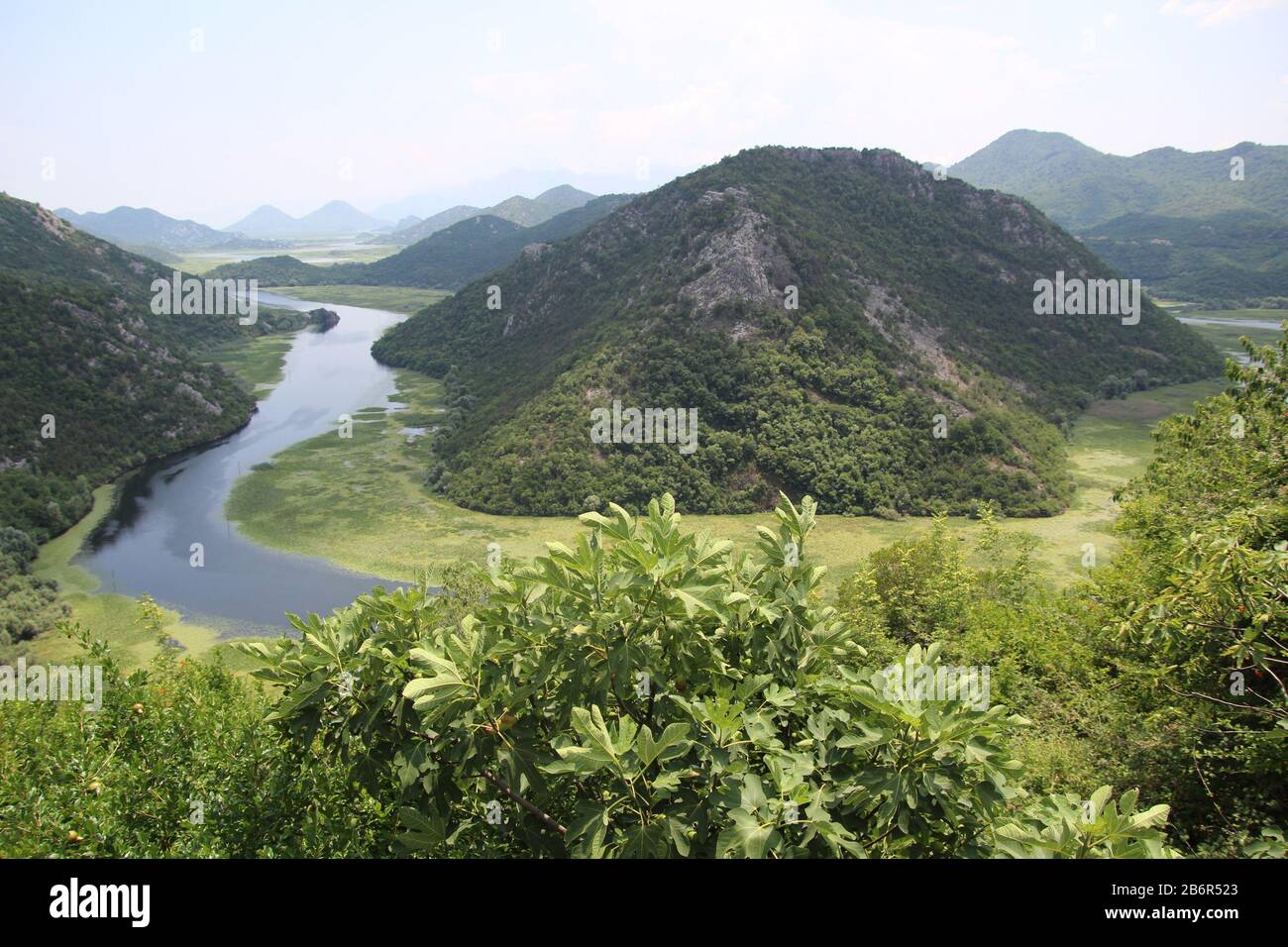 Paisaje Verde Picos De Montaña Lago Skadar Naturaleza Silvestre Montenegro Foto de stock