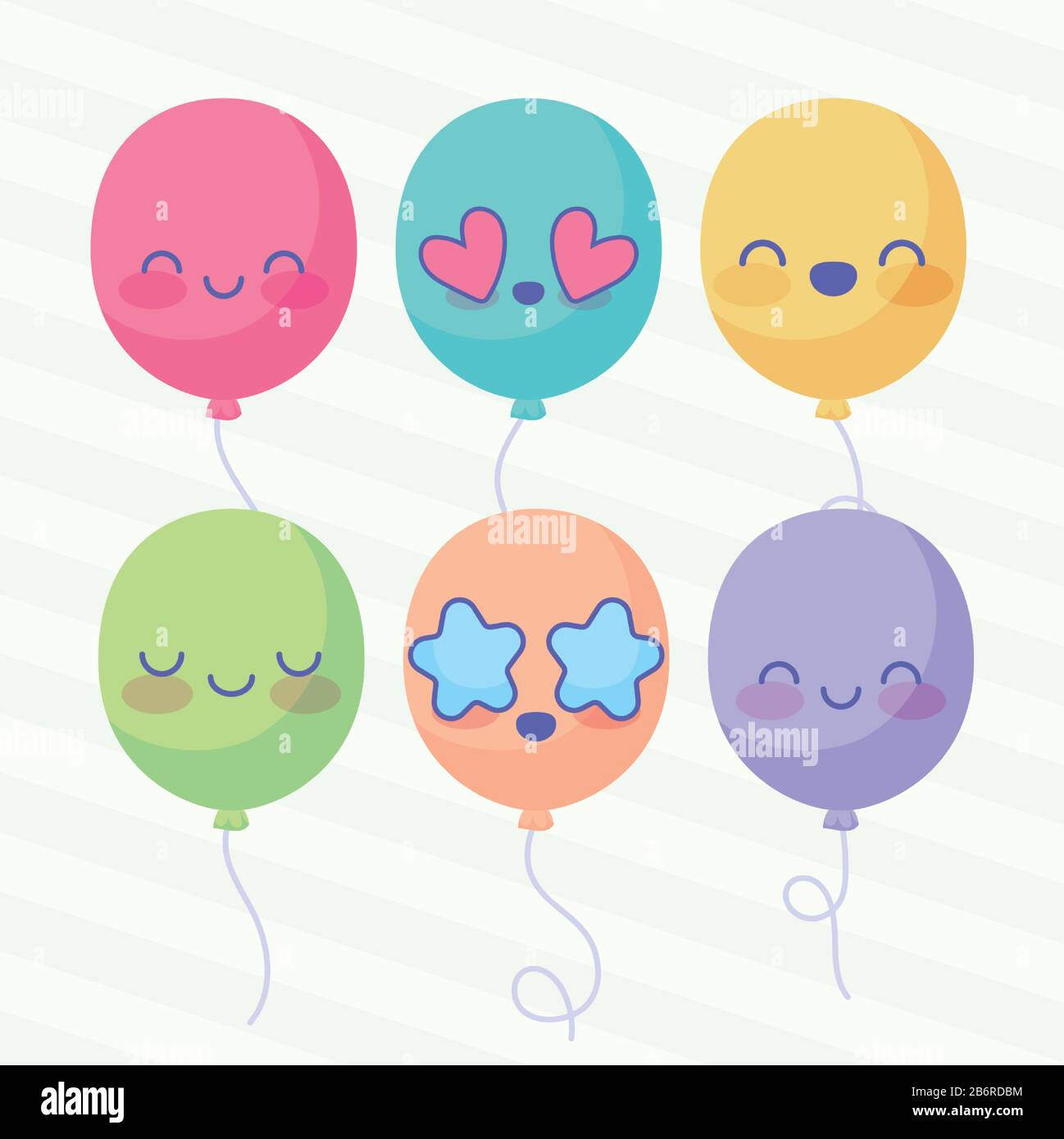conjunto de iconos de dibujos animados bonitos globos sobre fondo blanco,  diseño colorido, ilustración vectorial Imagen Vector de stock - Alamy