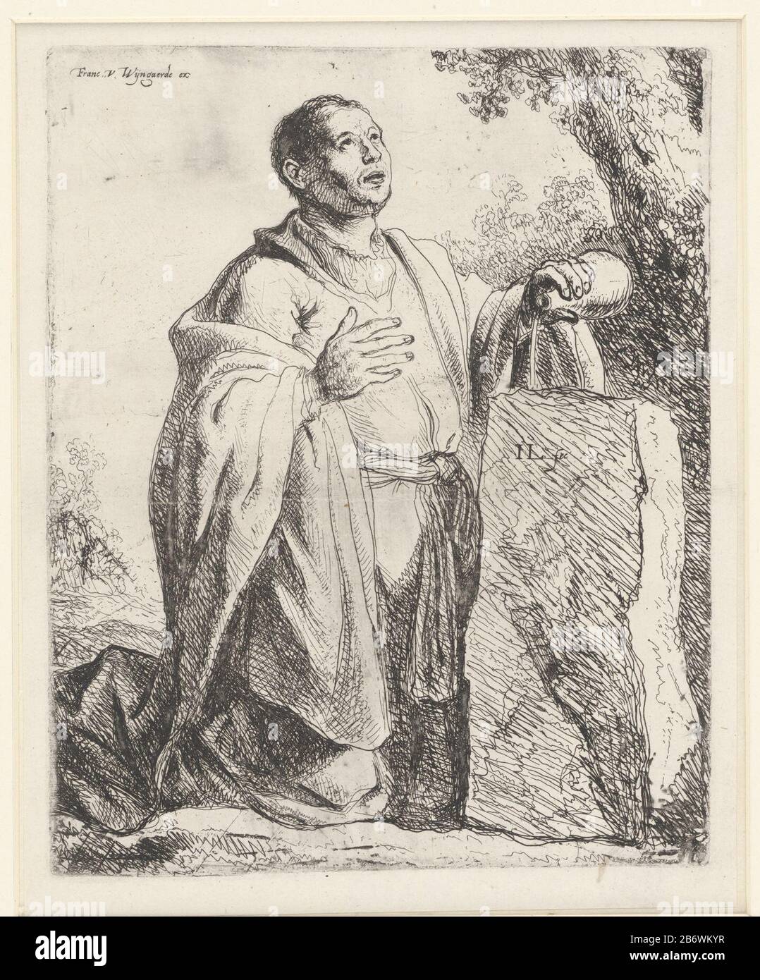 Jakob zalft de steen waarop hij geslapen heeft . Jacob unge la piedra