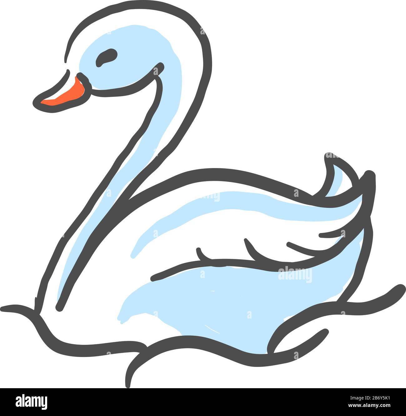 Croquis del cisne, ilustración, vector sobre fondo blanco Imagen Vector de  stock - Alamy