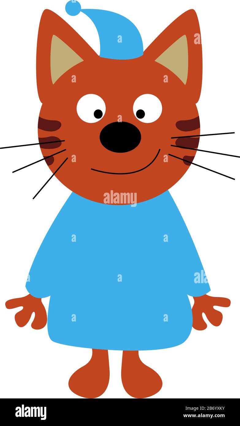 Gato en pijama, ilustración, vector sobre fondo blanco Imagen Vector de  stock - Alamy