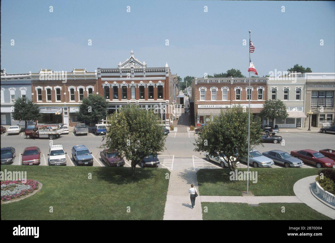 Albia, Iowa, EE.UU., 1998: Distrito histórico y palacio de justicia en la pequeña ciudad en la parte sureste del estado. ©Bob Daemmrich Foto de stock