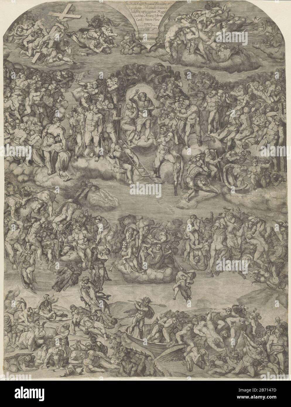 Laatste Oordeel el fresco 'el juicio final de Miguel Ángel en el Kapel  Sistino. Fabricante : impresor