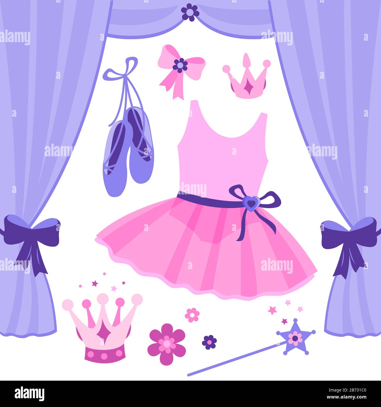 Ilustraci n ballet conjunto con accesorios de bailarina rosa y