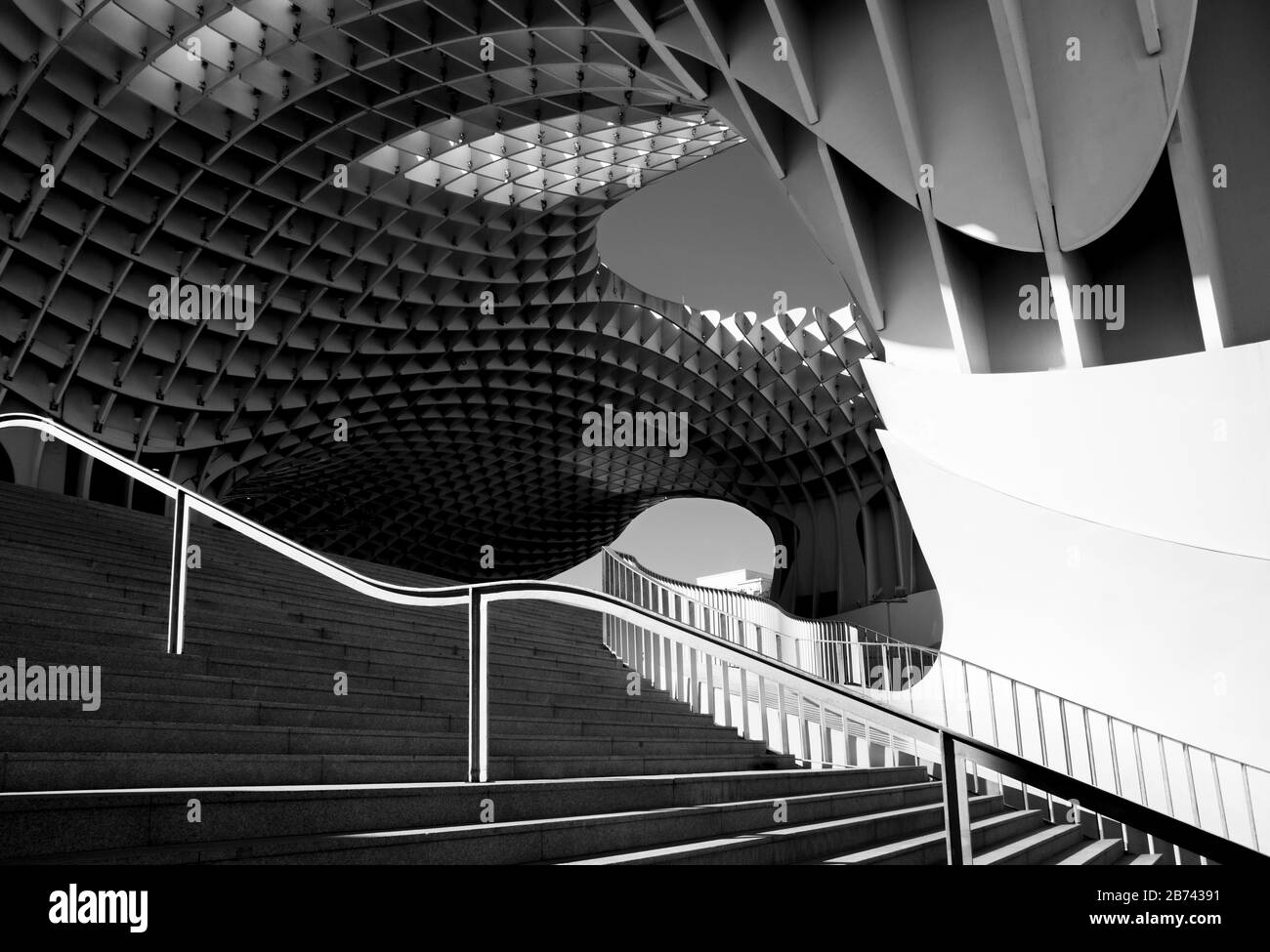 Sevilla Metropol Parasol Sevilla setas las Setas de Sevilla Plaza de la Encarnación Sevilla España sevilla Andalucía UE Europa monocromo Foto de stock