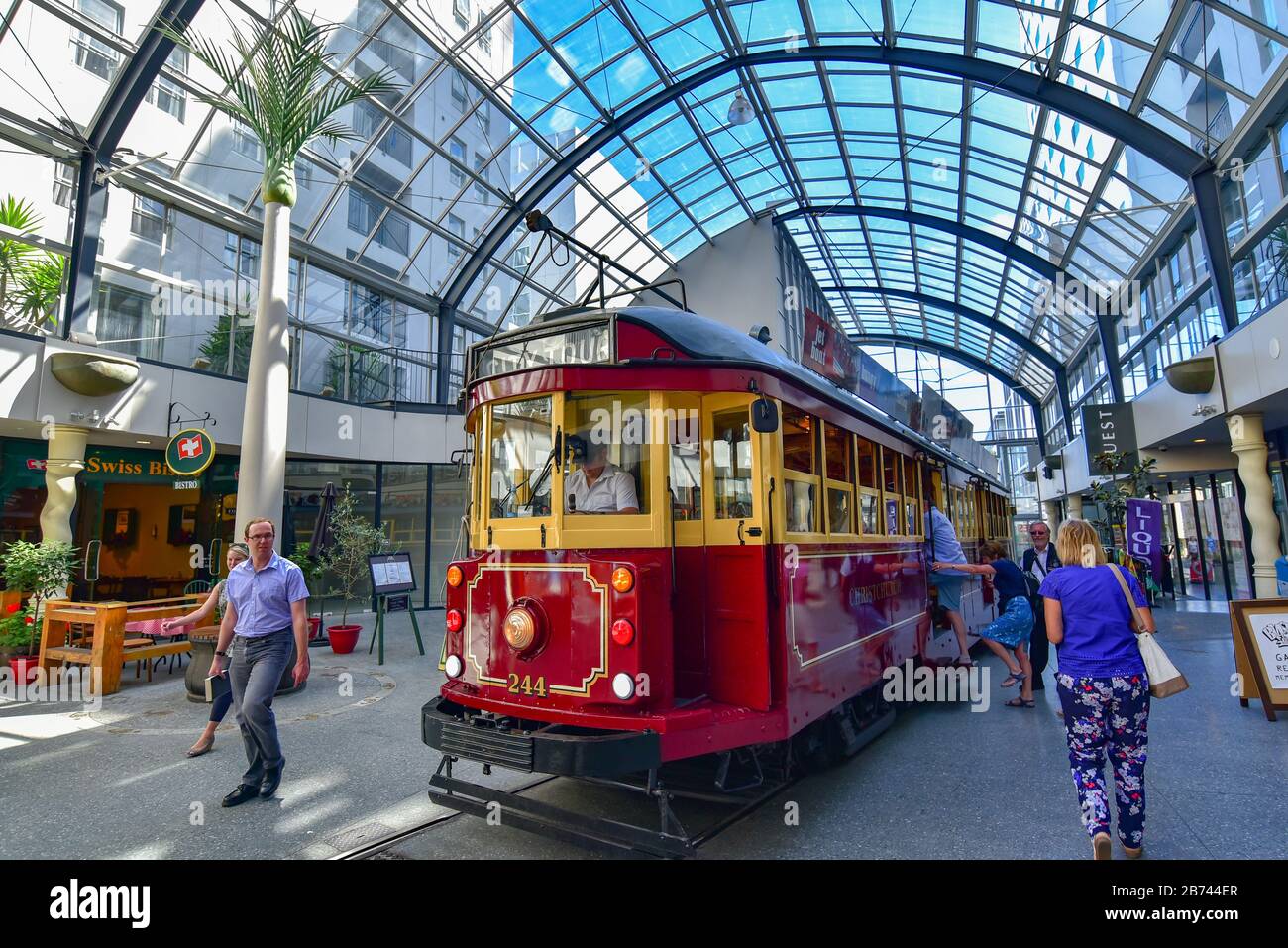 Tranvía en Christchurch, Nueva Zelanda Foto de stock