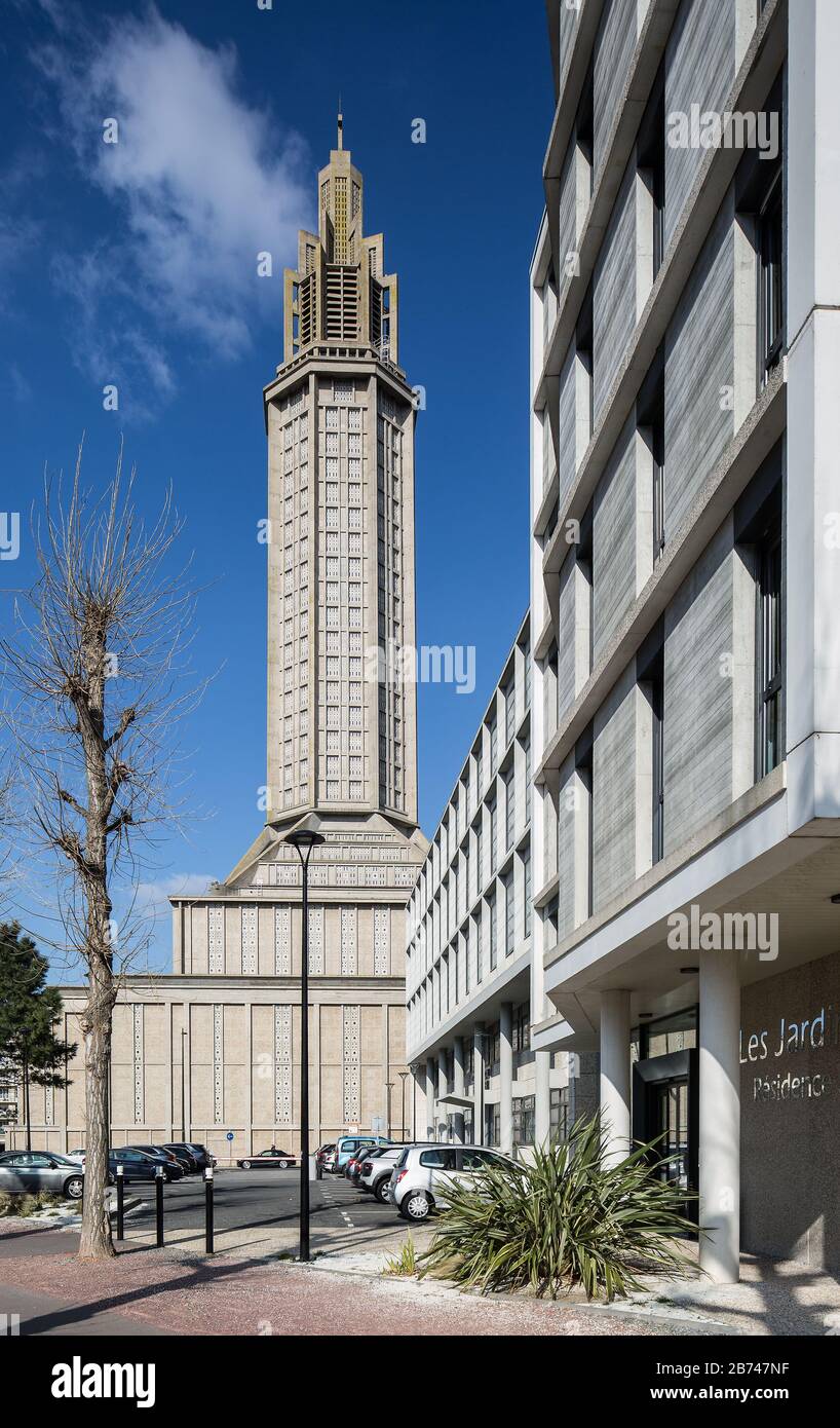 Le Havre, Kirche St-Joseph, 1950er Jahre Von Auguste Perret Foto de stock