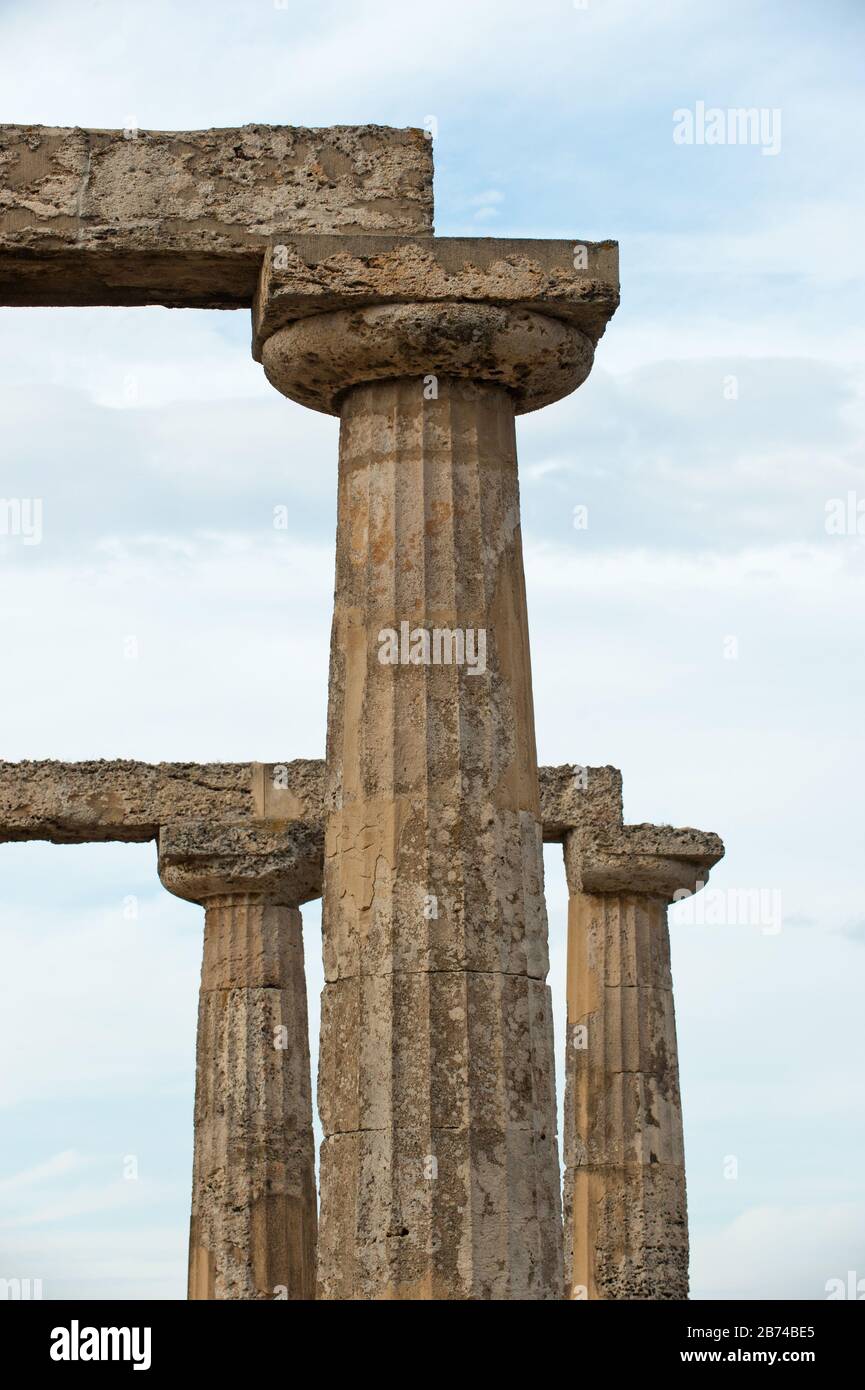 Metaponto, Italia: Tavole Palatine, sitio arqueológico. Foto de stock