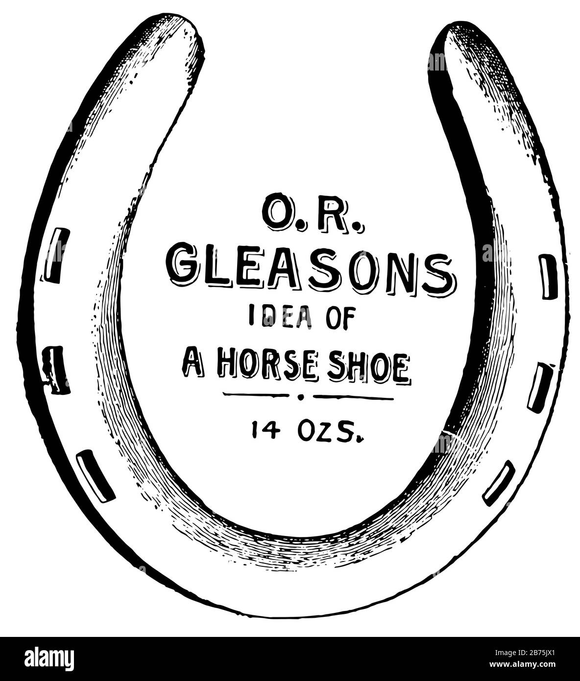 Esta ilustración representa la zapata para caballos que se utiliza para cuidado de caballos, dibujo de líneas vintage o ilustración de grabado. Ilustración del Vector