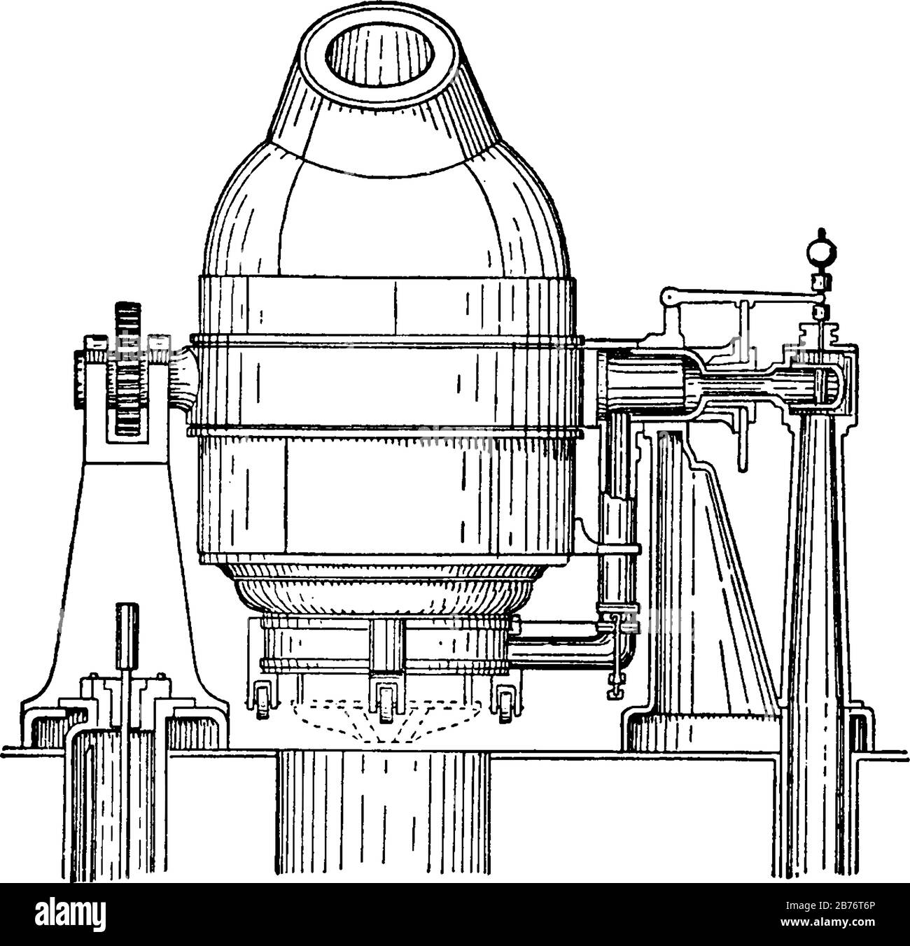Sir Henry Bessemer inventó este horno que crea acero Bessemer quemando carbono de hierro fundido. tres tamaños diferentes de assemer ste Imagen Vector de - Alamy