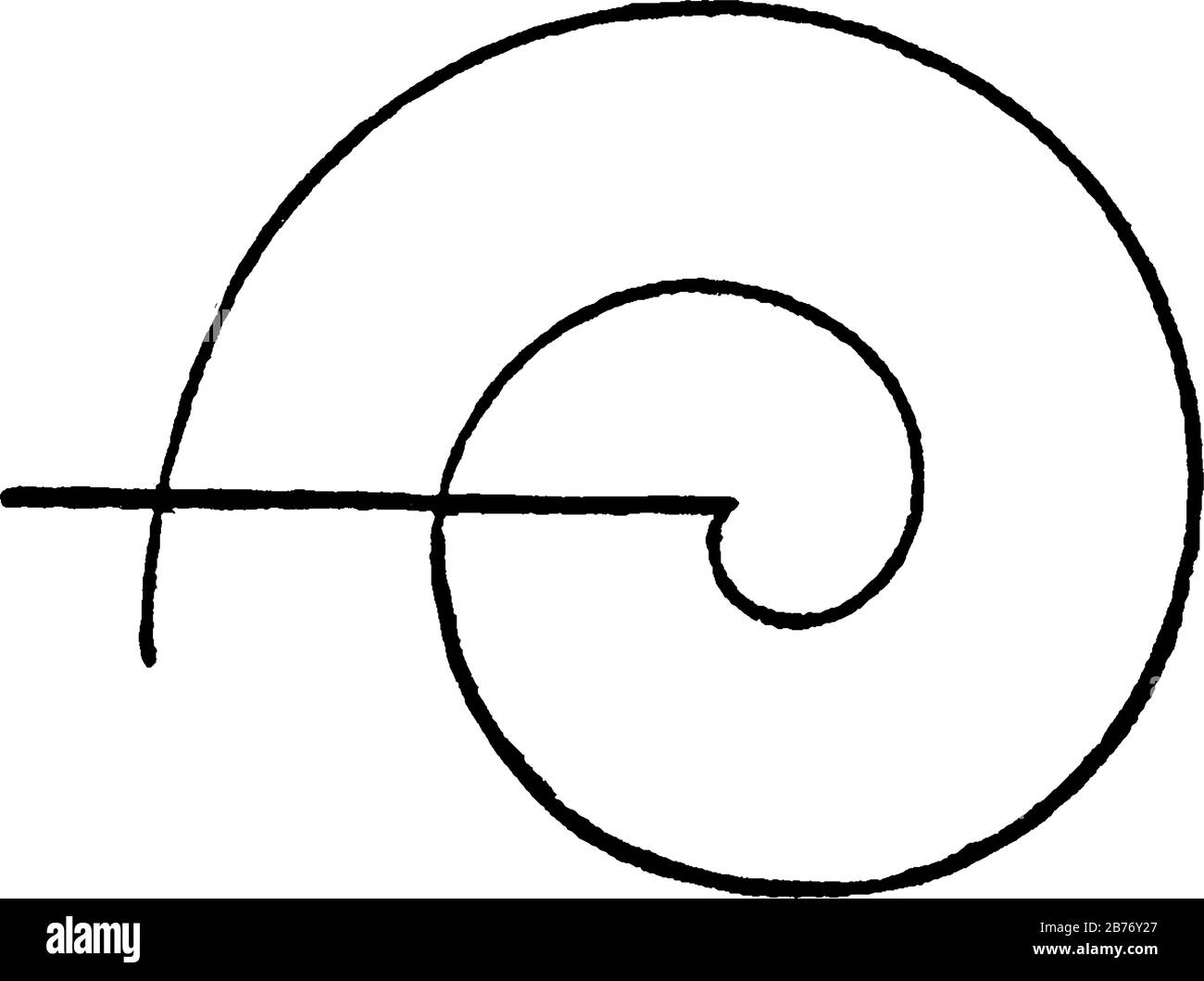 La Curva Espiral Con La Distancia Desde El Principio Hasta El Final Se