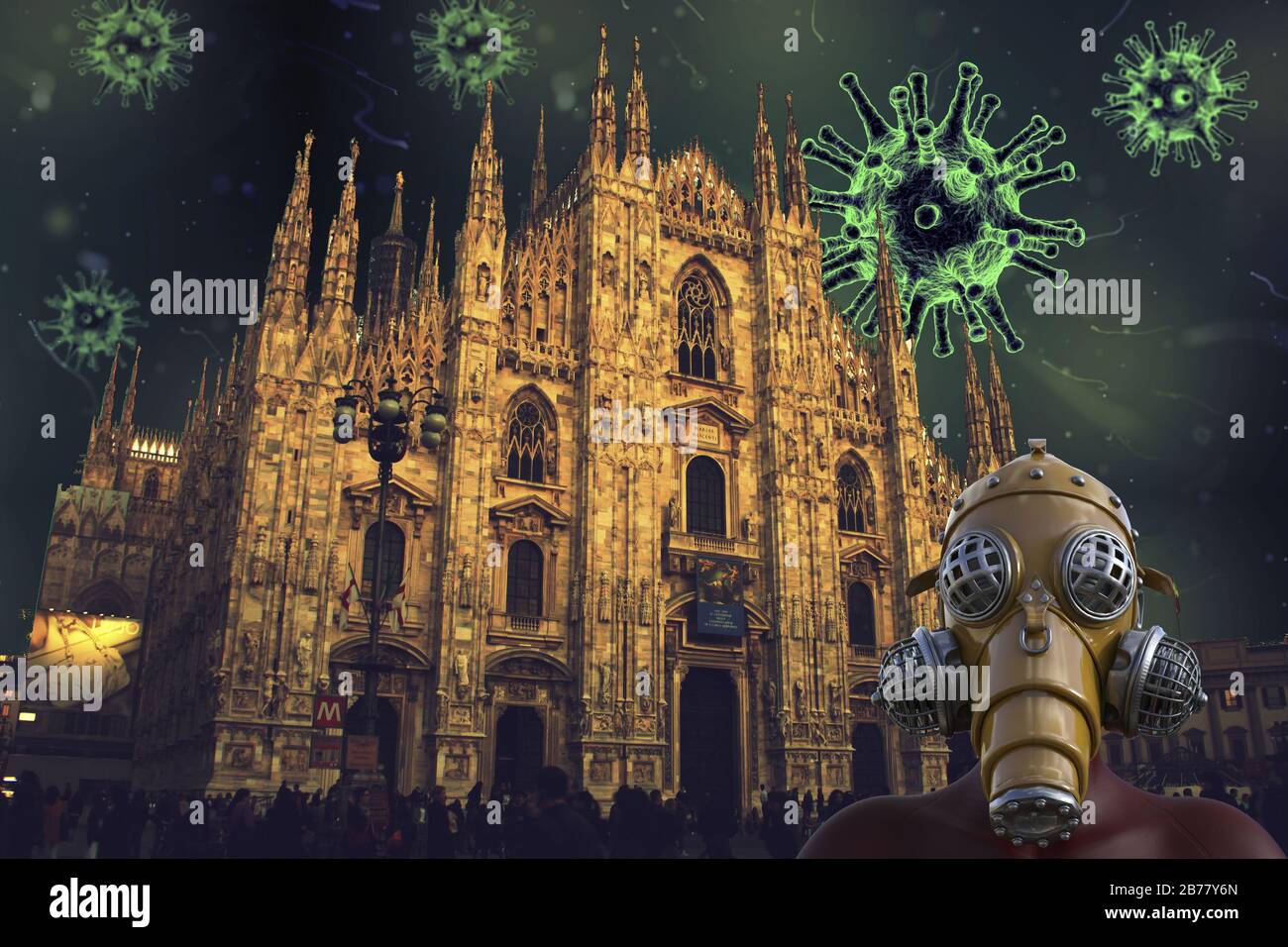 Coronavirus en la catedral de Milán: Virus covid-19 en Italia Foto de stock