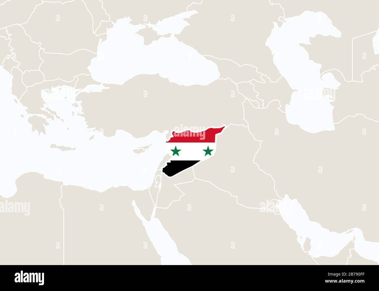 Asia Con El Mapa De Siria Resaltado Ilustraci N Vectorial Imagen Vector De Stock Alamy