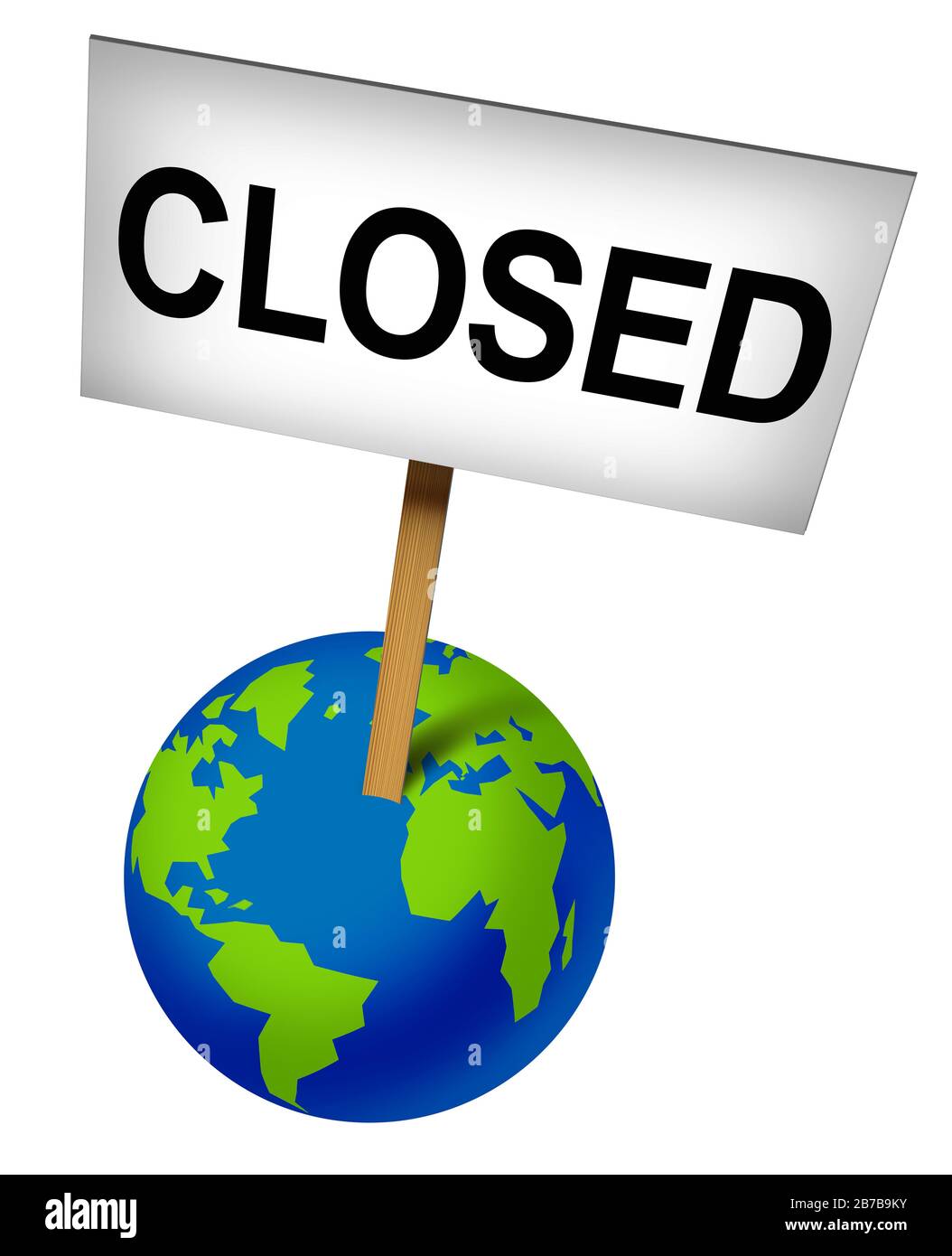 Eventos globales cancelados y cierres internacionales debido a coronavirus y negocios mundiales cerrados por negocios debido a temores de virus o crisis económica. Foto de stock
