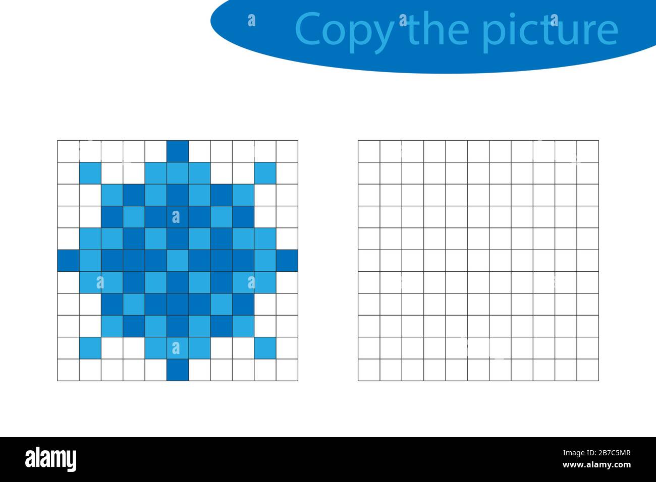 Copiar el cuadro, pixel art, dibujo de dibujos de mandala, entrenamiento de  habilidades de dibujo, juego de papel educativo para el desarrollo de niños,  actividades preescolares de niños Imagen Vector de stock 