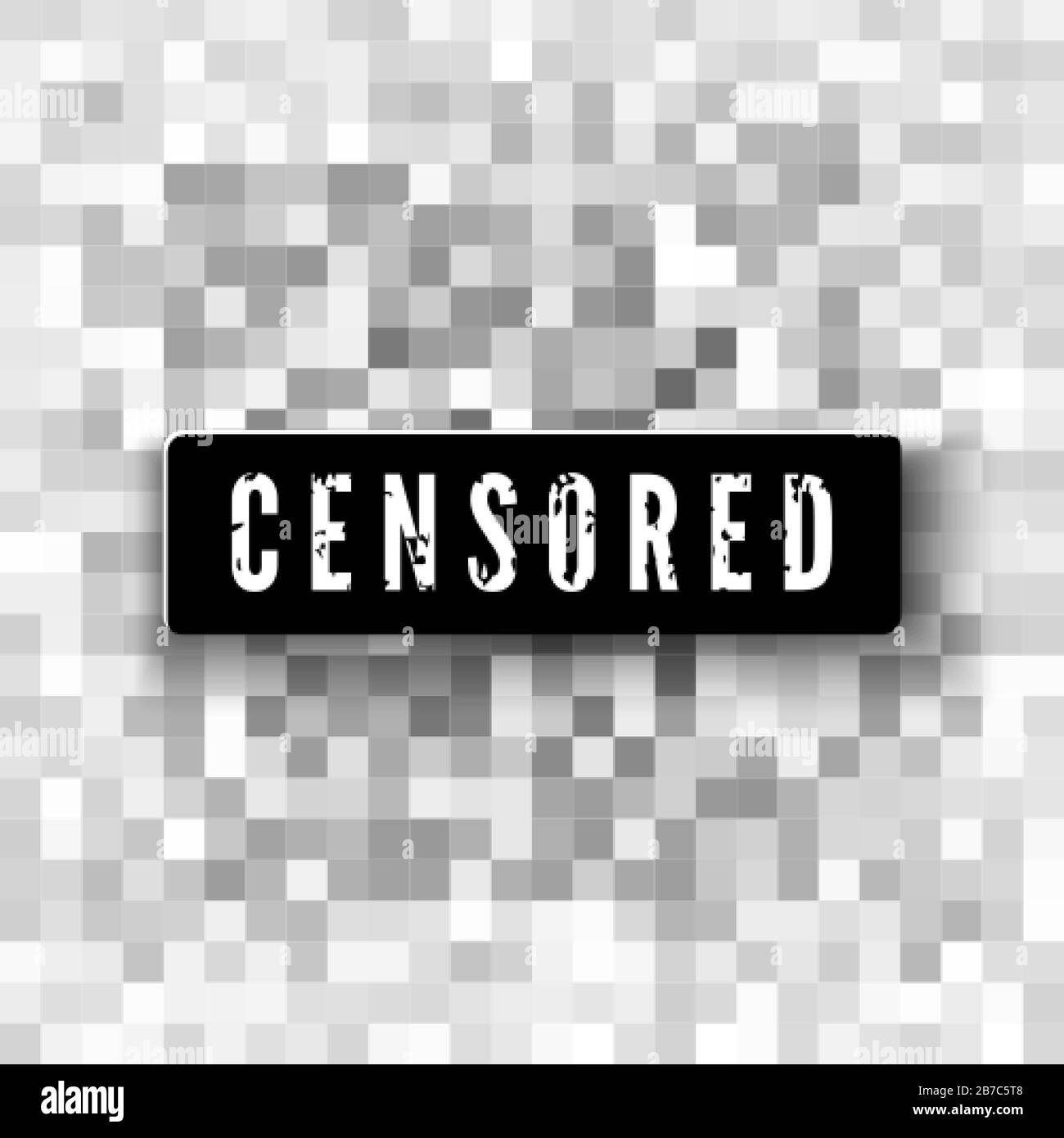 Datos censurados. Área de borrado de píxeles transparentes. Contenido privado. Mosaico de censura. Ilustración vectorial Ilustración del Vector
