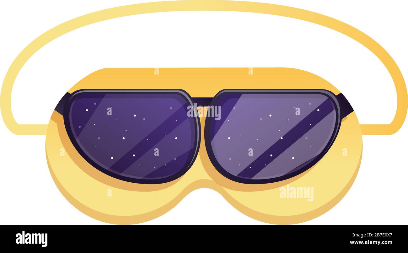 Gafas de sol con estampado de máscara para dormir. Dibujos animados de gafas  de sol imprimir máscara de dormir vector icono para diseño web aislado  sobre fondo blanco Imagen Vector de stock -